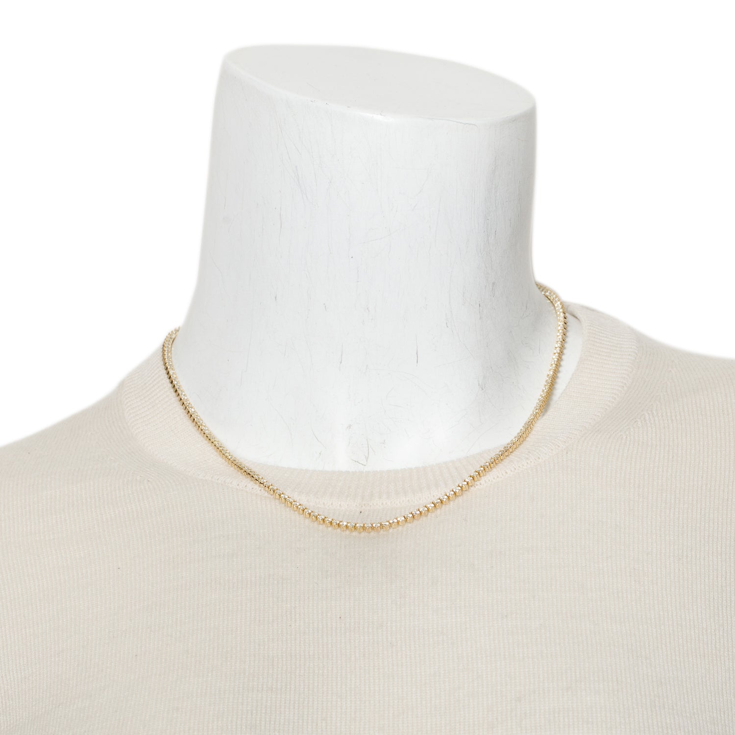 10k Yellow Gold 2.89 tcw. Diamond Tennis Necklace
