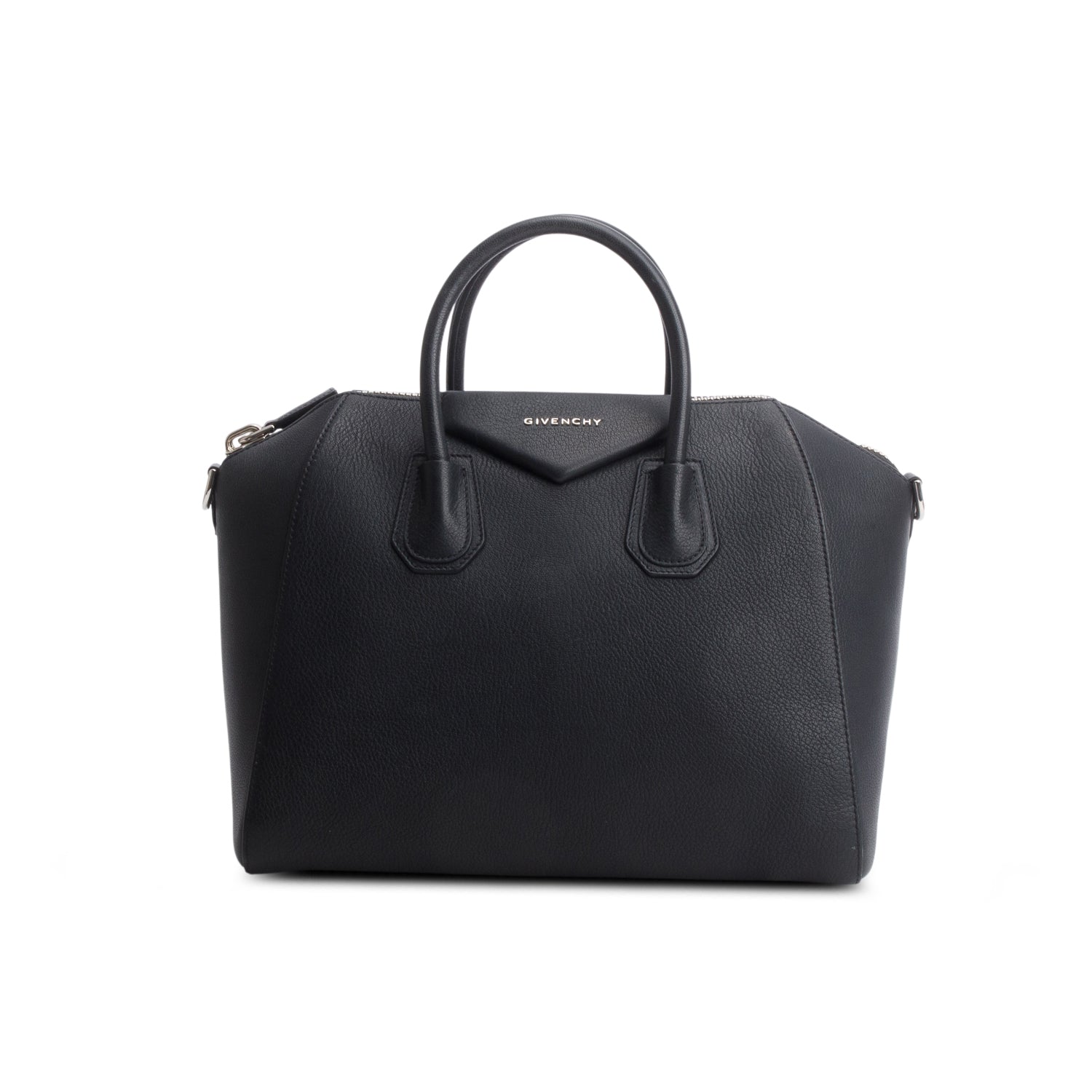 Givenchy Black Sugar Goatskin Leather Medium Antigona w/ Strap