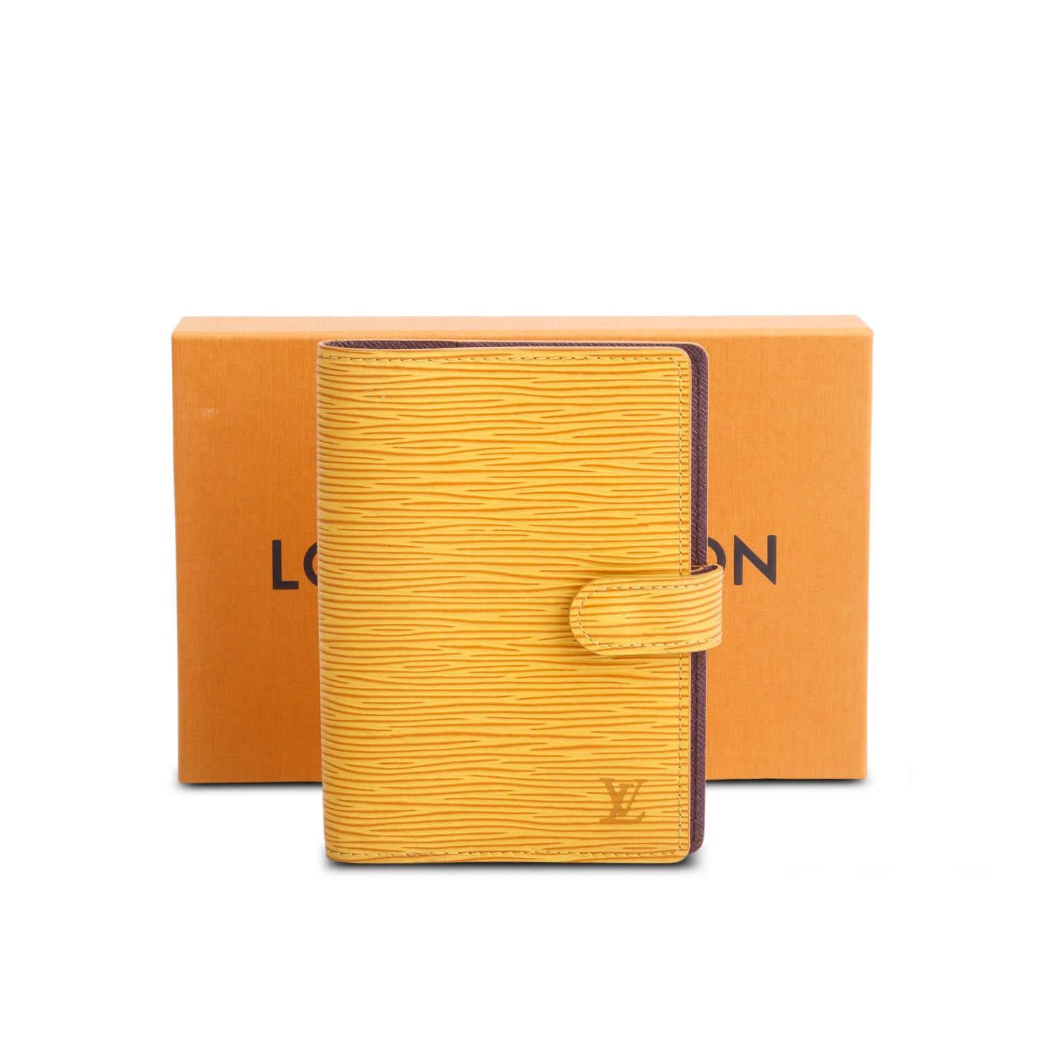 Louis Vuitton Yellow Epi Small Ring Agenda Cover w/ Box