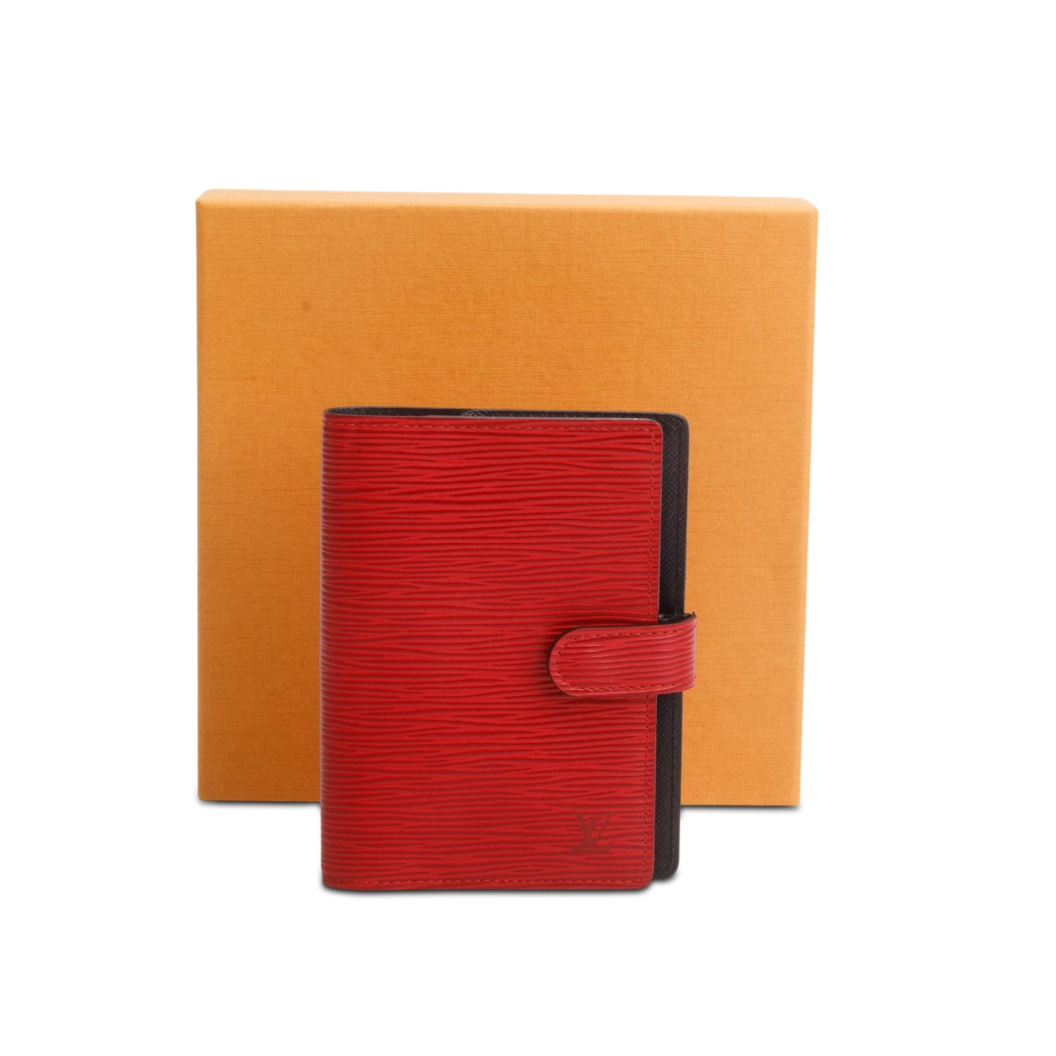 Louis Vuitton Vintage Red Epi Small Ring Agenda Cover w/ Box