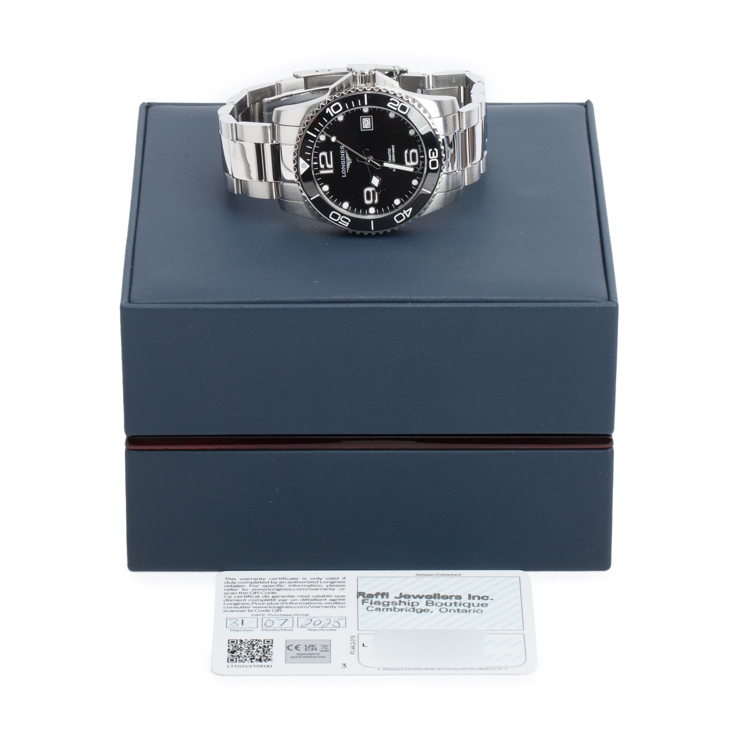 Longines 2025 Stainless Steel HydroConquest 41 MM Automatic Watch Black Dial w/ Box & Papers