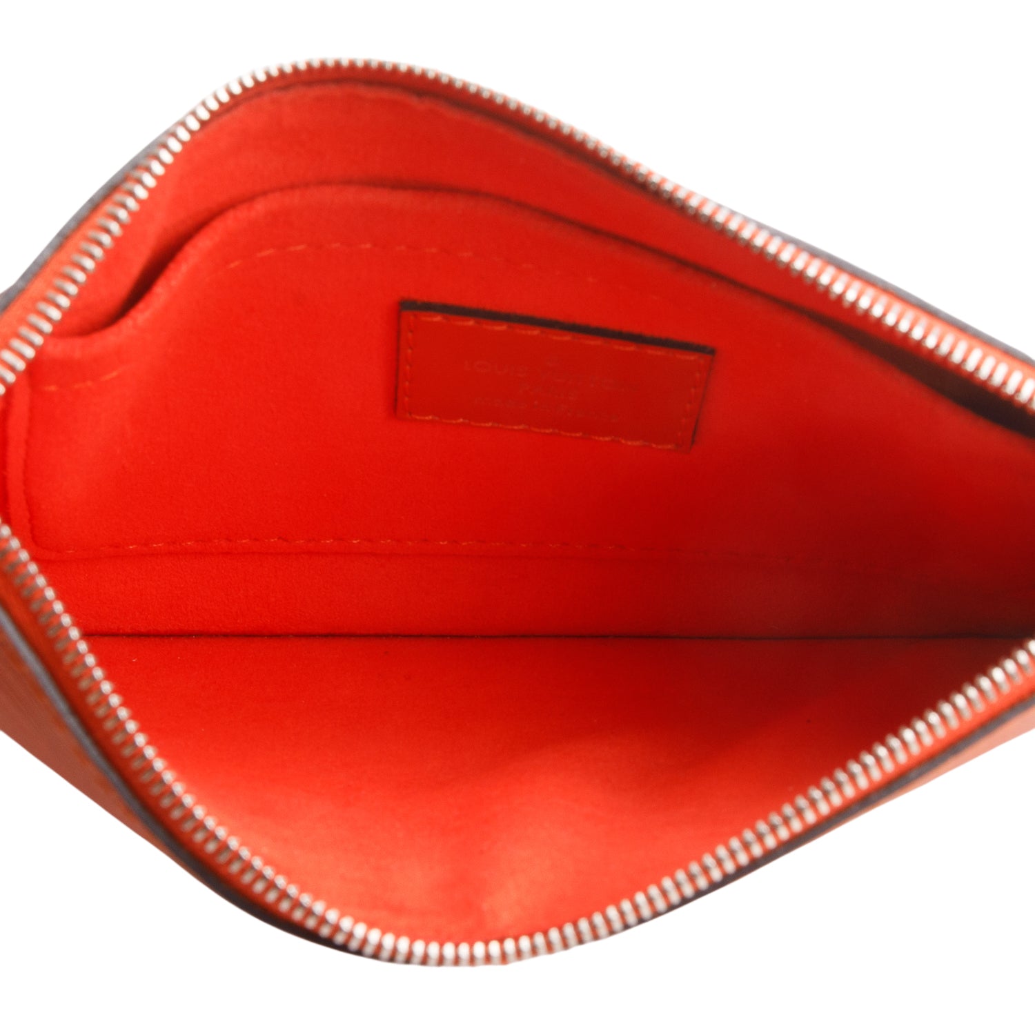 Louis Vuitton Orange Epi Neverfull Pouch w/ Box