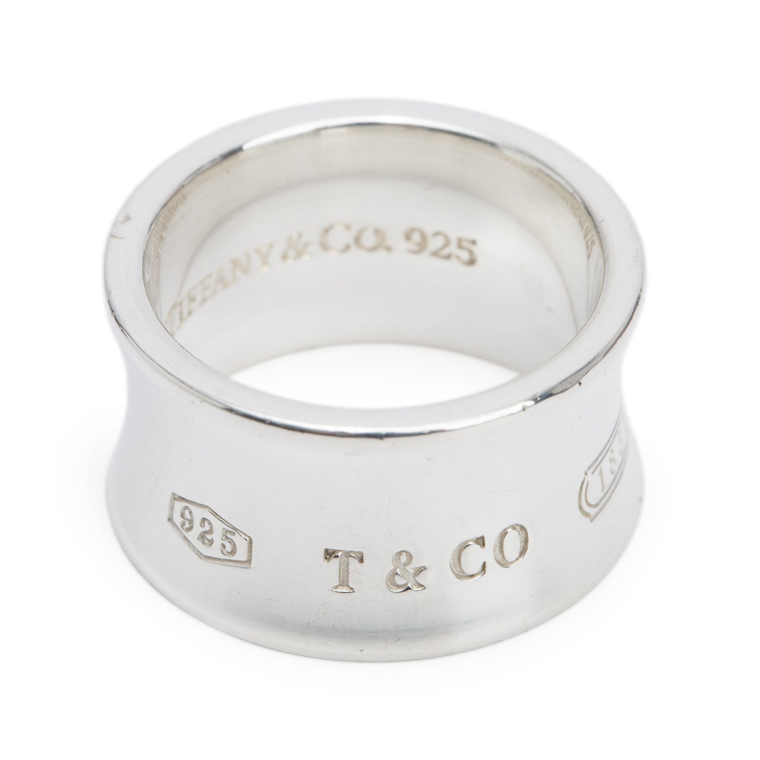 Tiffany & Co. Sterling Silver 1837 12 MM Wide Ring, Size 7