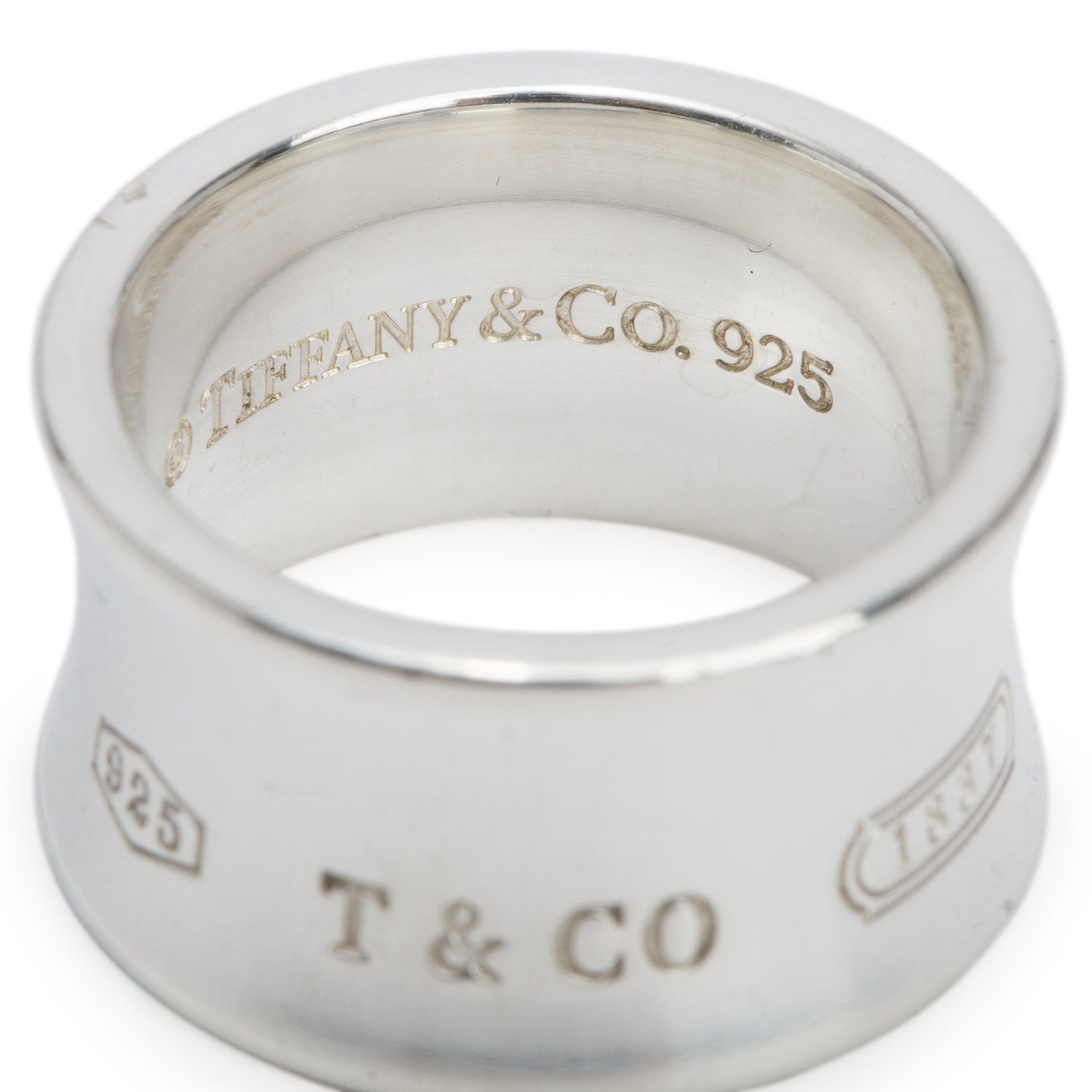 Tiffany & Co. Sterling Silver 1837 12 MM Wide Ring, Size 7