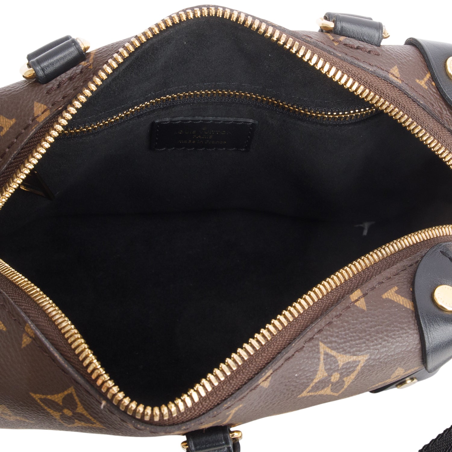Louis Vuitton Monogram Black Calfskin Petite Malle Souple Bag w/ Straps