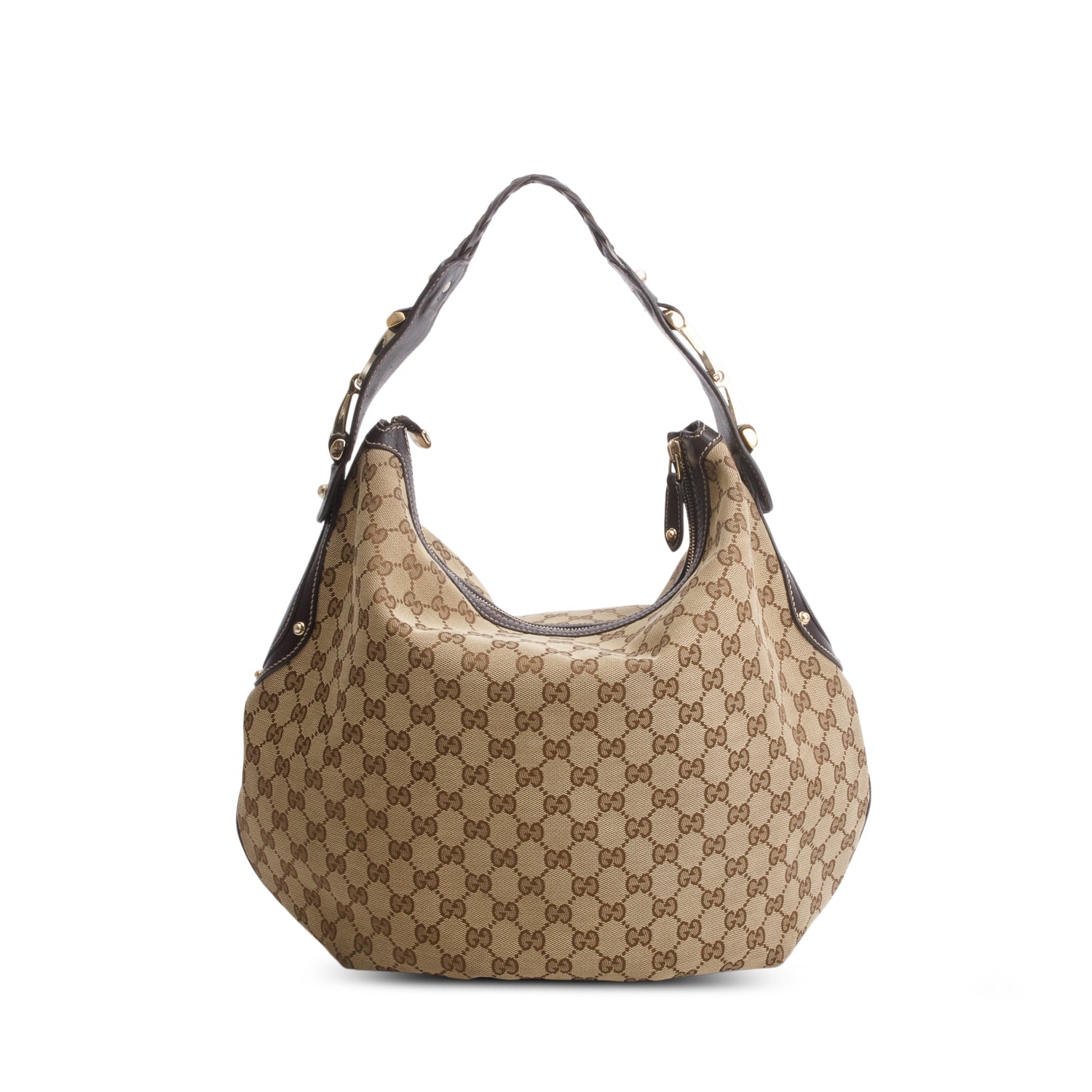 Gucci Brown Monogram Medium Pelham Hobo