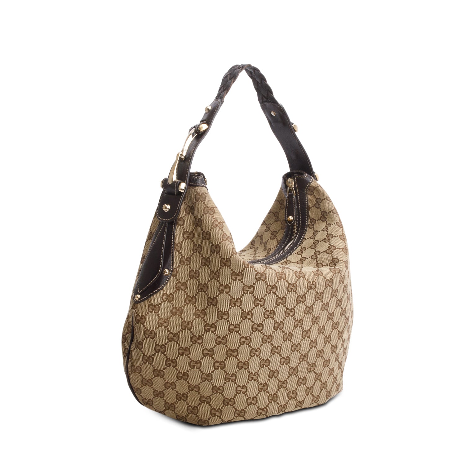 Gucci Brown Monogram Medium Pelham Hobo