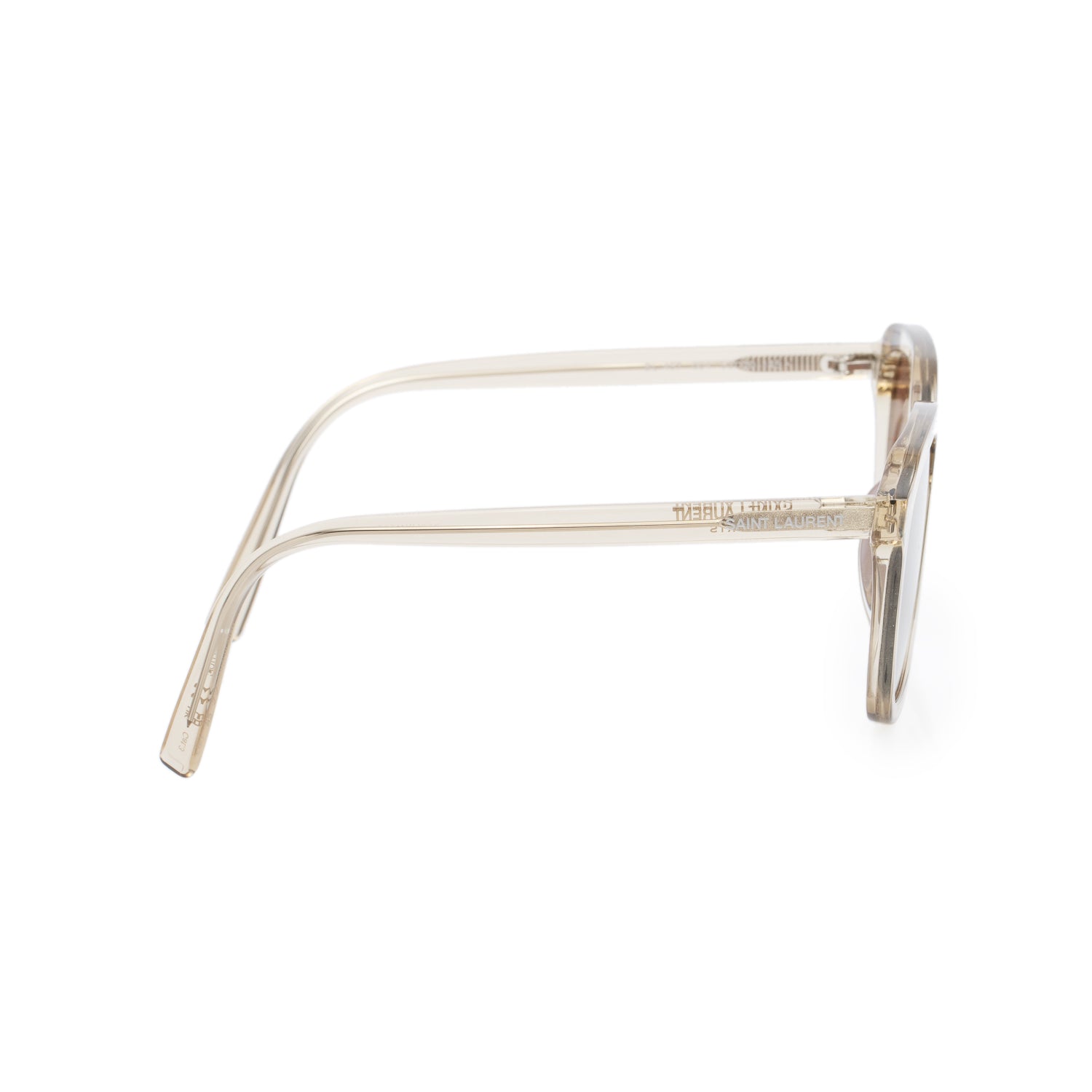 Saint Laurent SL 457 Brown Transparent Acetate Square Sunglasses w/ Case