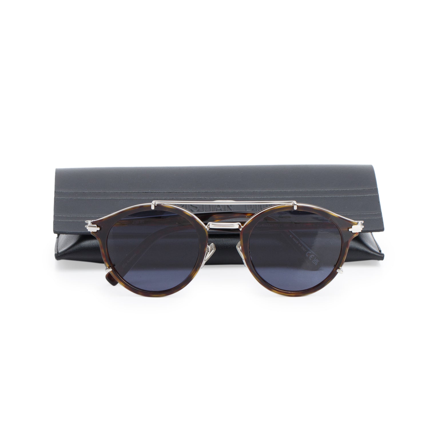 Christian Dior DiorBlackSuit R7U Tortoise Round Sunglasses w/ Case