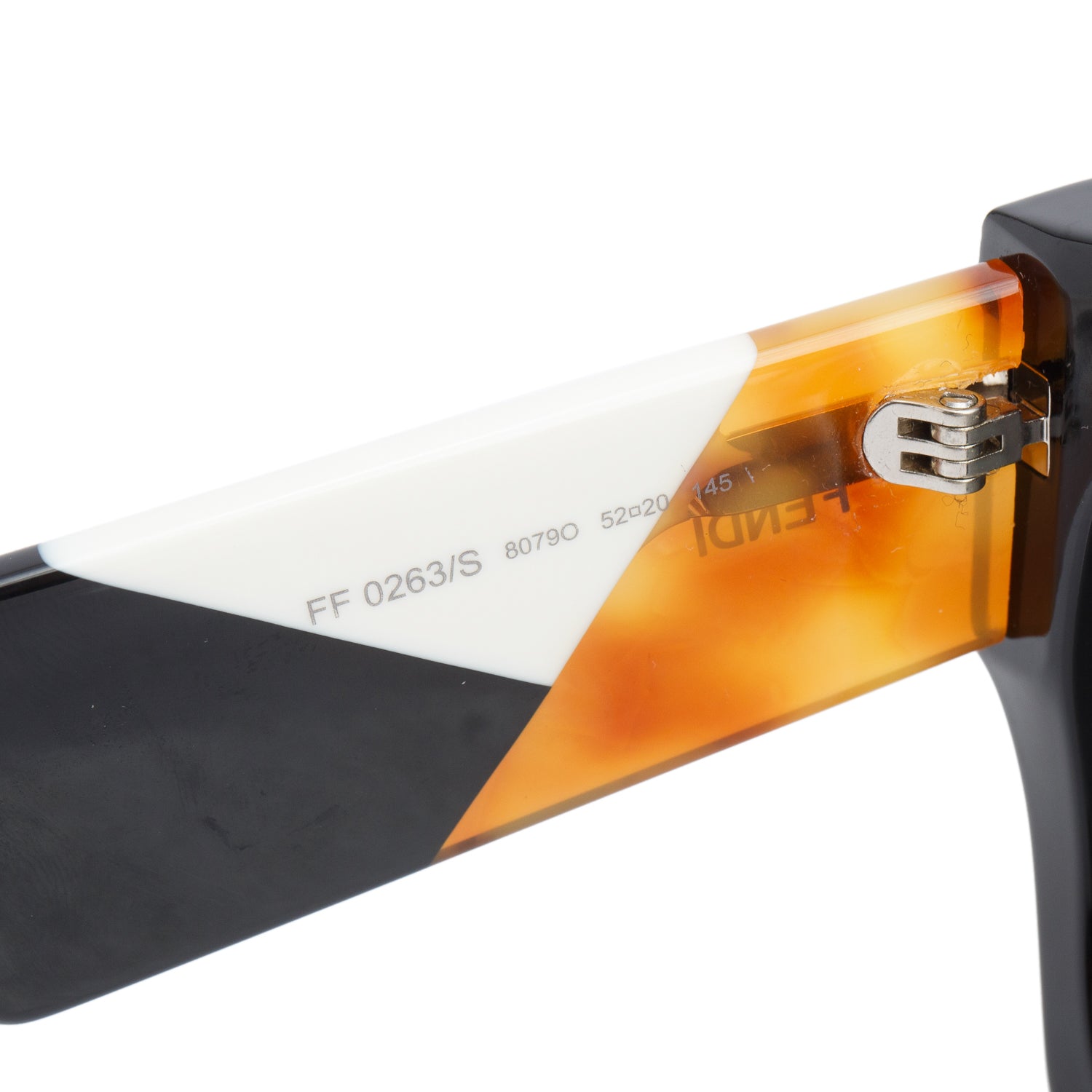 Fendi FF 0263/S Black Acetate Square Oversized Sunglasses w/ Case & Authenticity Card