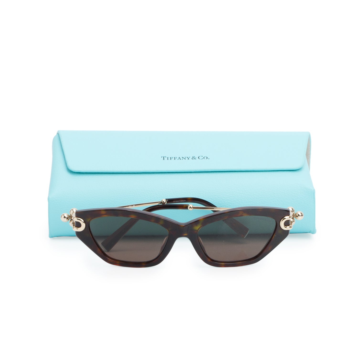 Tiffany & Co. TF4231U Tortoise Acetate Cat Eye Sunglasses w/ Case