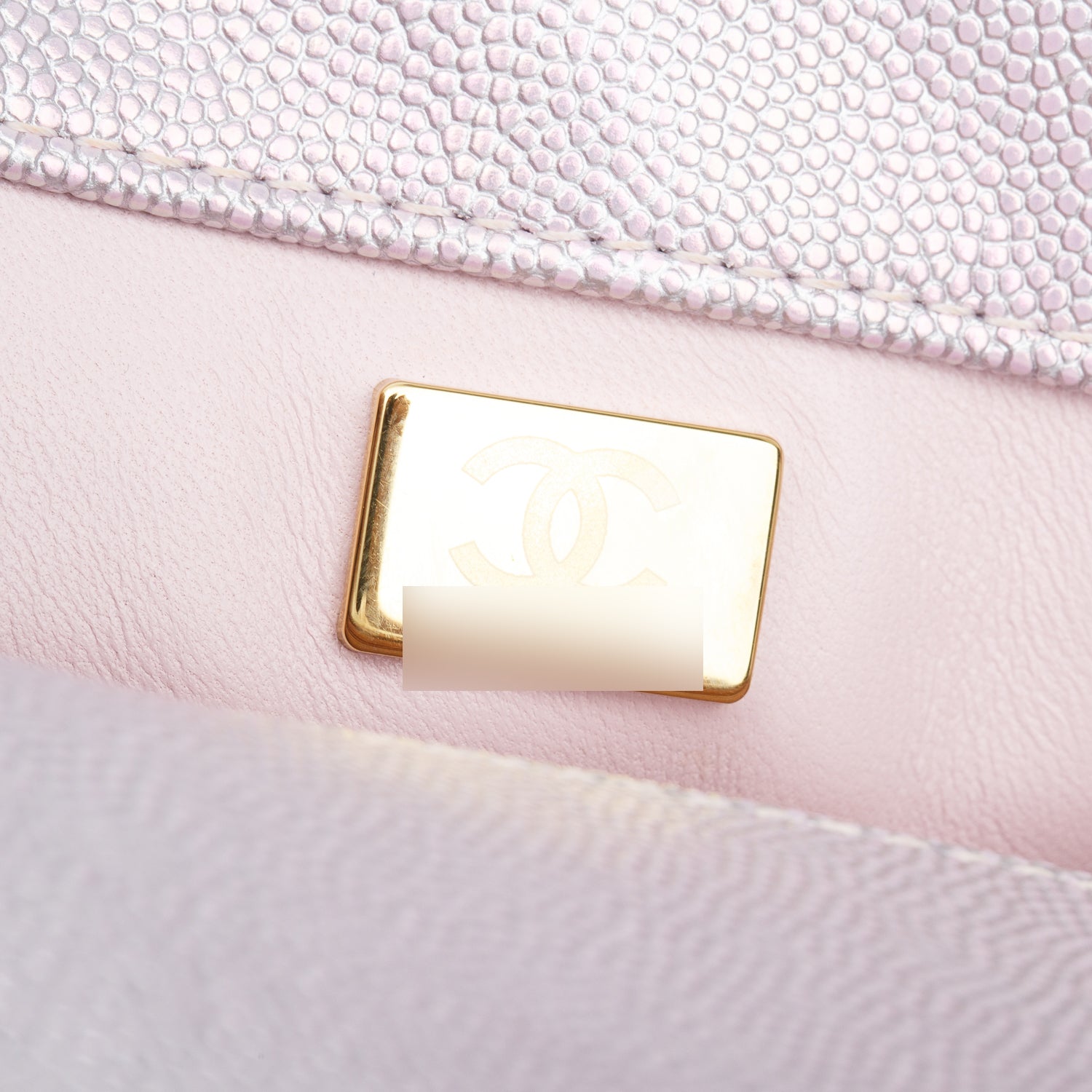 Chanel Metallic Pink Caviar Quilted Mini Coco Top Handle Flap Bag