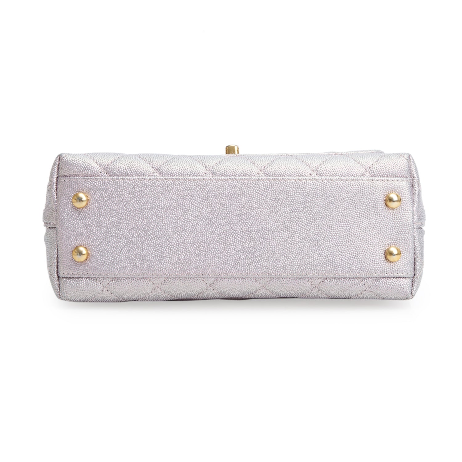 Chanel Metallic Pink Caviar Quilted Mini Coco Top Handle Flap Bag
