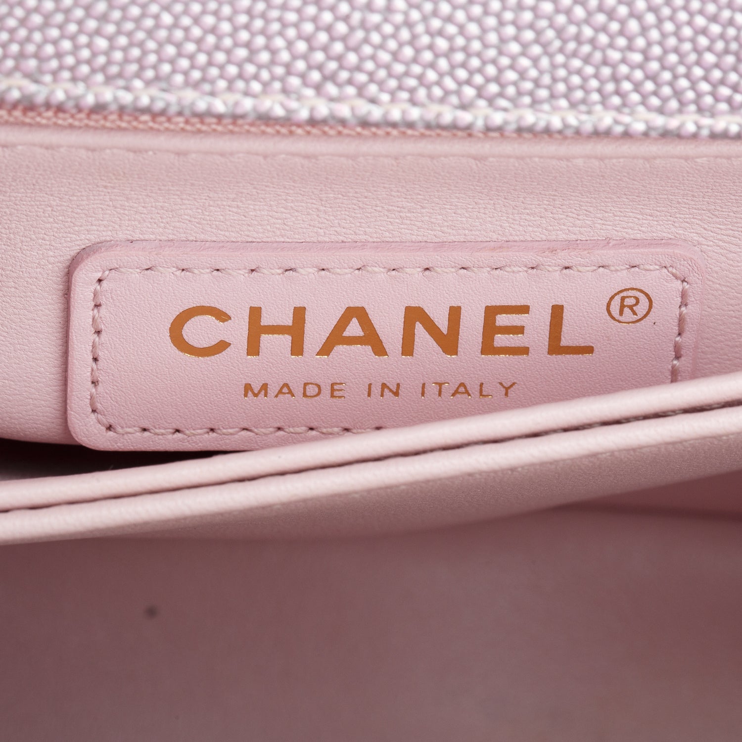 Chanel Metallic Pink Caviar Quilted Mini Coco Top Handle Flap Bag