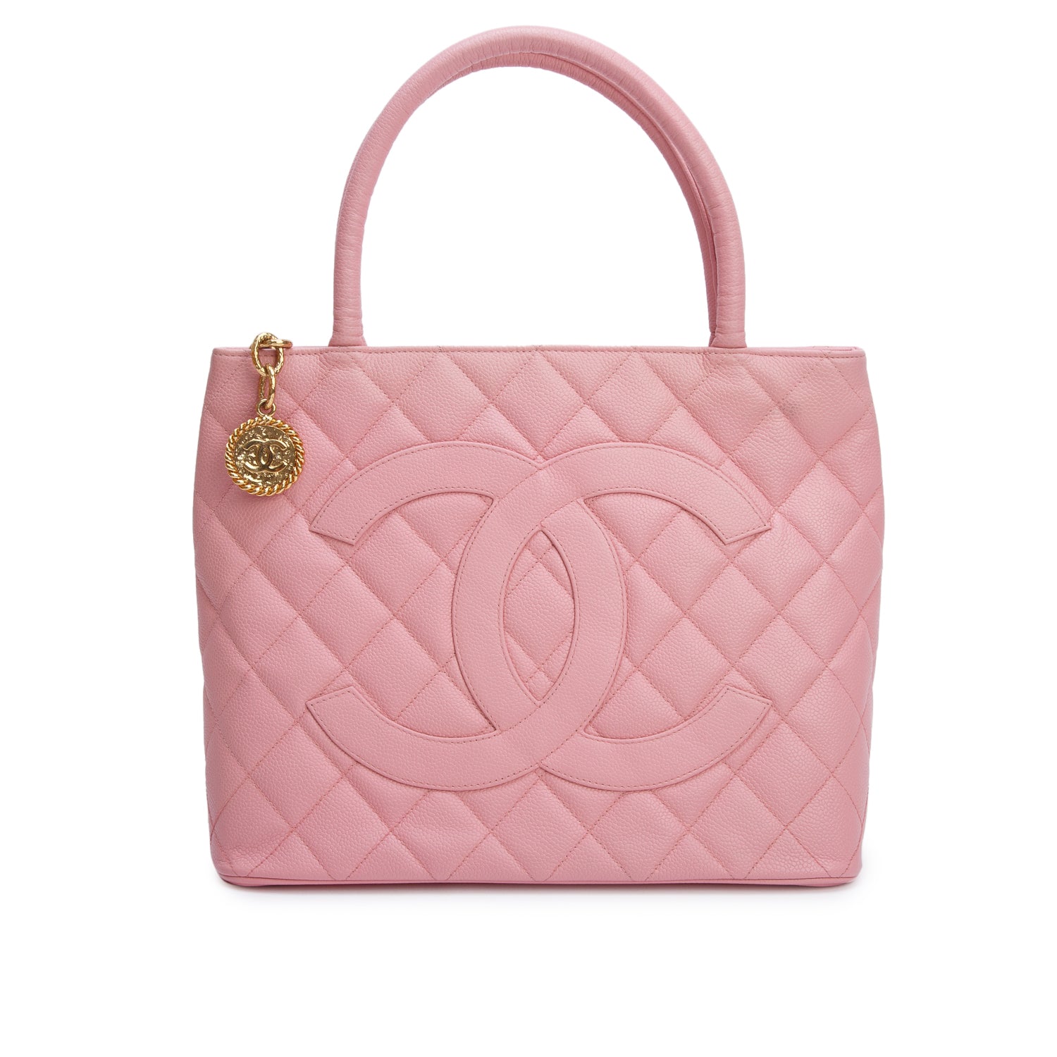 Chanel Pink Caviar Leather Medallion Tote w/ Authenticity Card