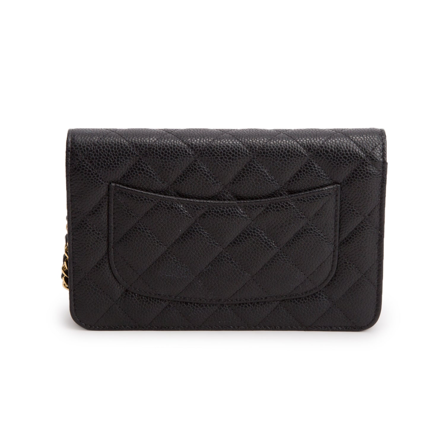 Chanel Black Caviar Quilted Classic Wallet on Chain w/ Box & Authenticity Card