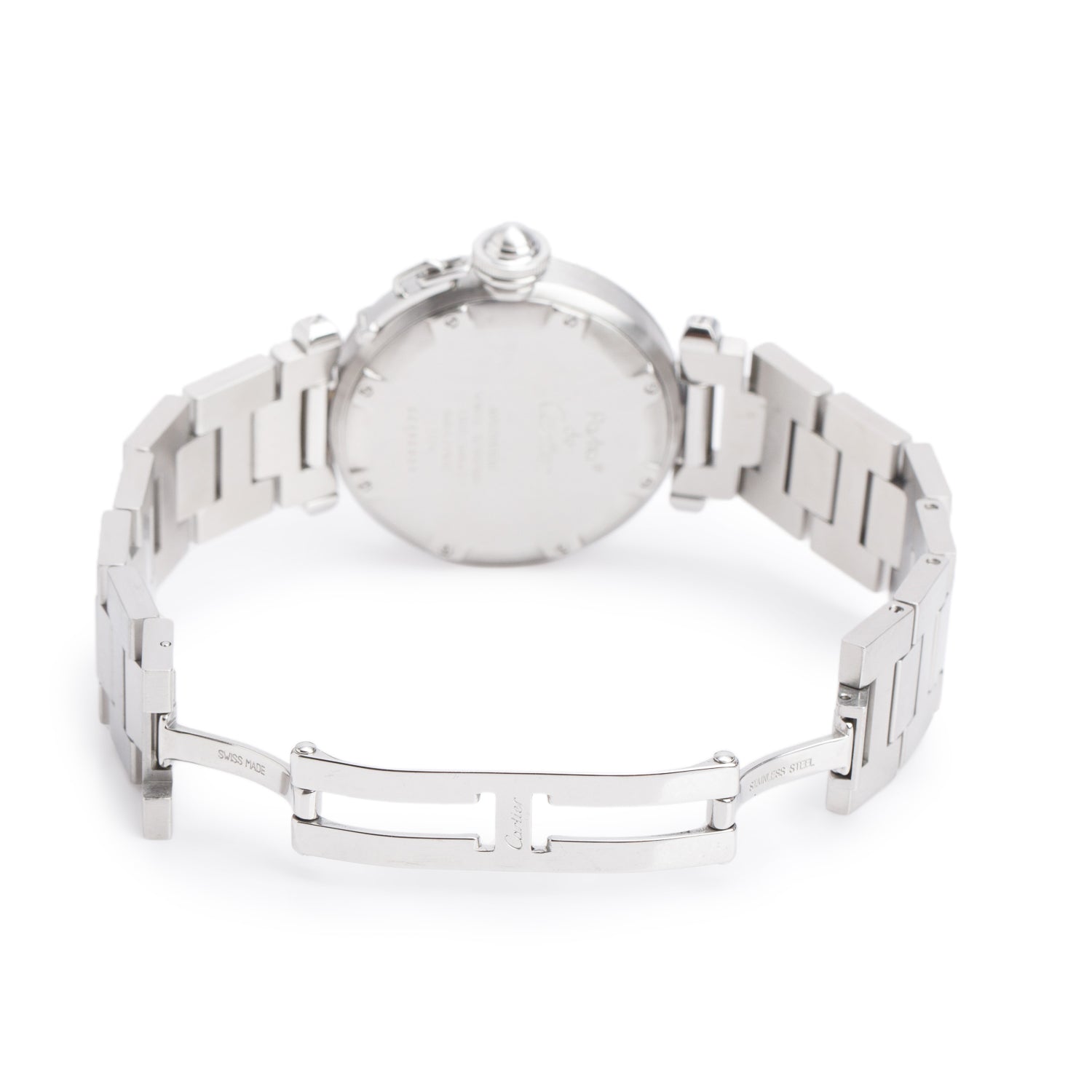 Cartier Stainless Steel Pasha de Cartier 35 MM Automatic Watch Silver Dial 2324