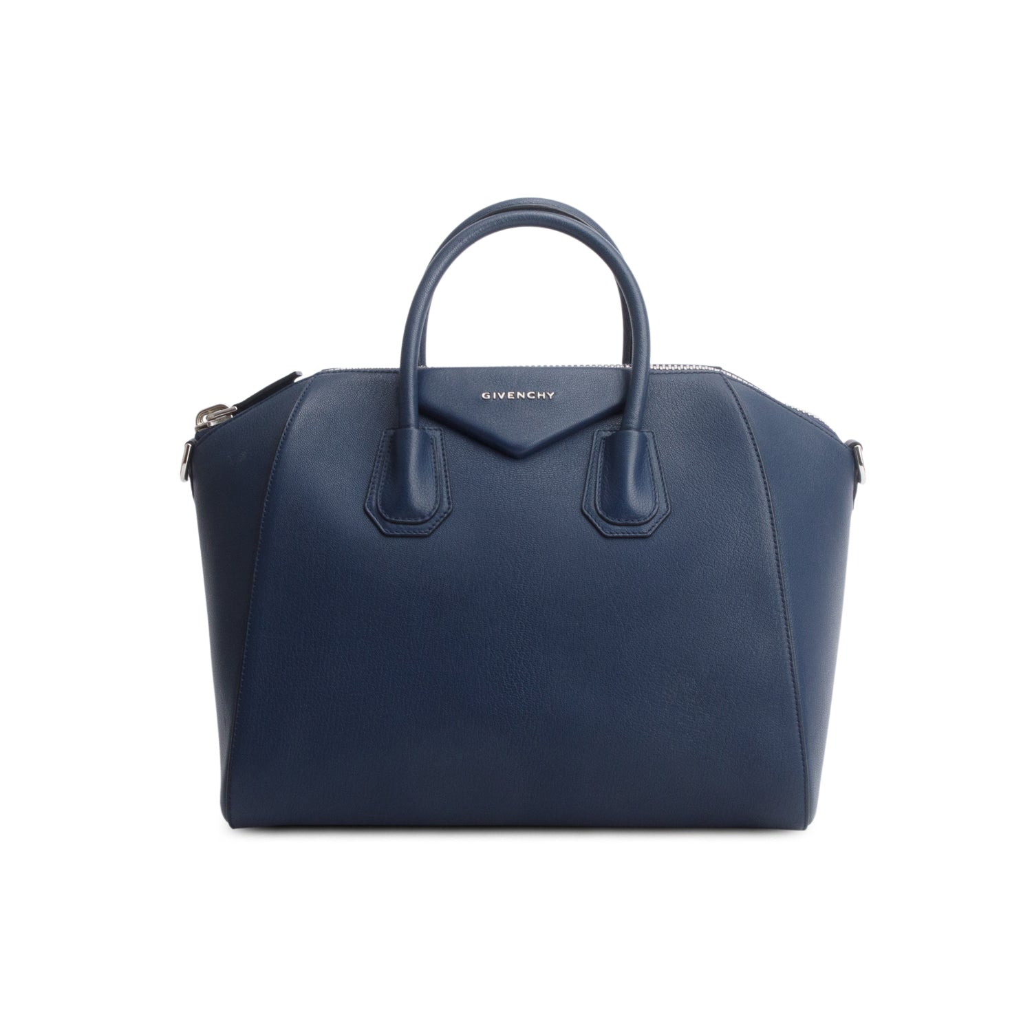 Givenchy Navy Sugar Goatskin Leather Medium Antigona w/ Strap