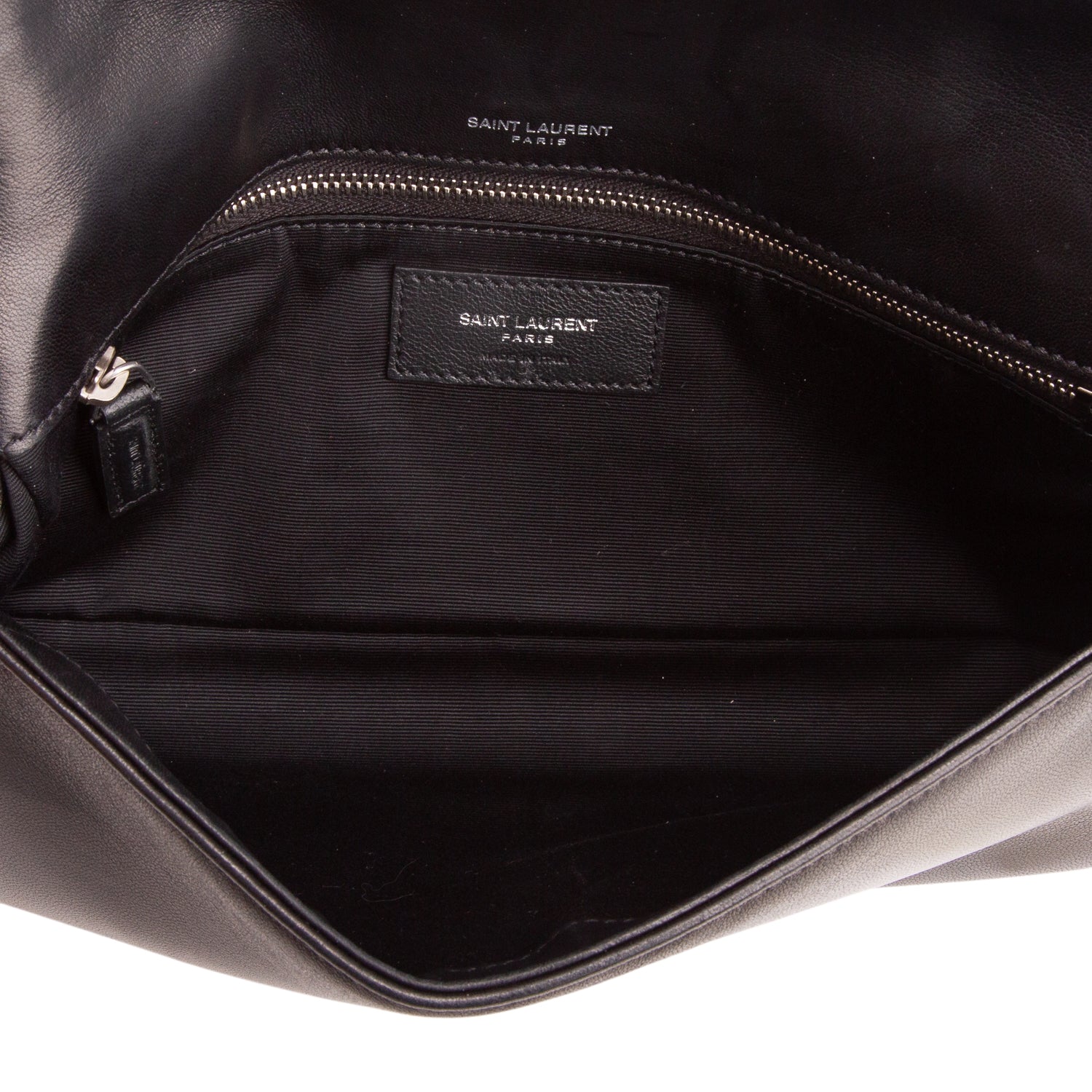Saint Laurent 2022 Black Lambskin Matelasse Kate 99 Clutch w/ Box & Strap