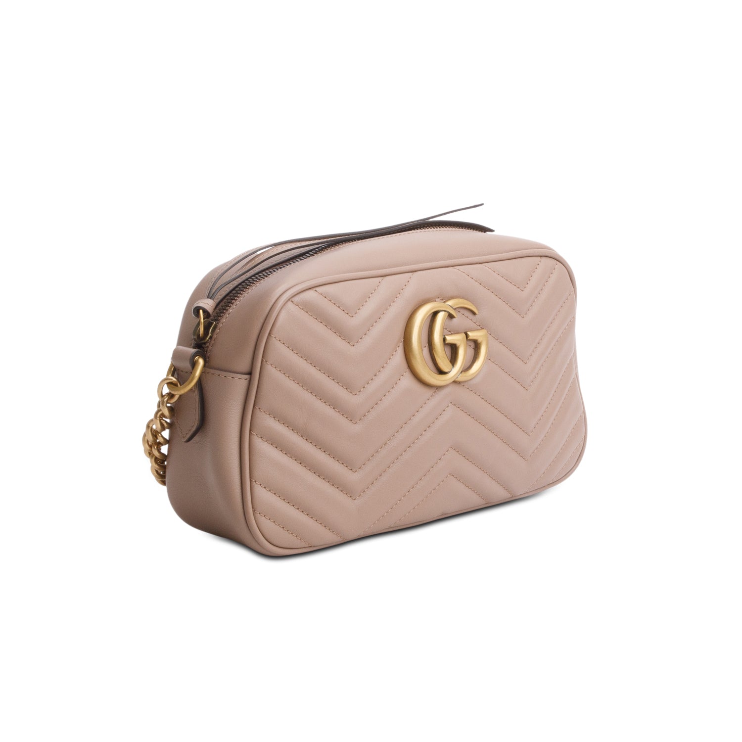 Gucci Beige GG Marmont Matelasse Small Camera Bag