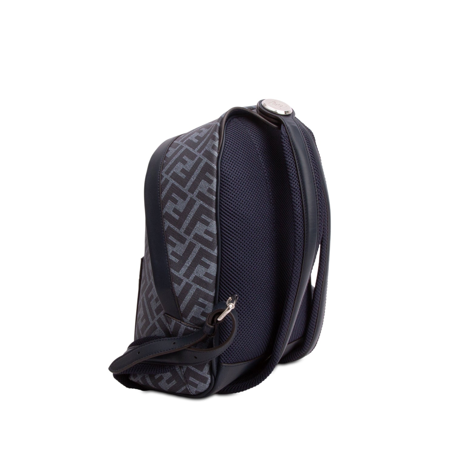 Fendi Grey FF Diagonal Chiodo Small Backpack