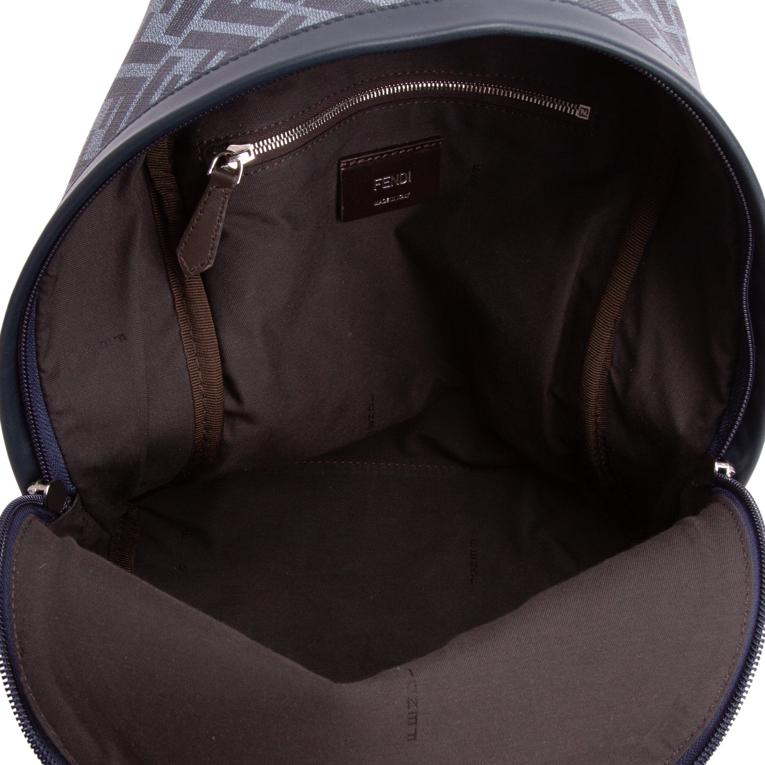 Fendi Grey FF Diagonal Chiodo Small Backpack