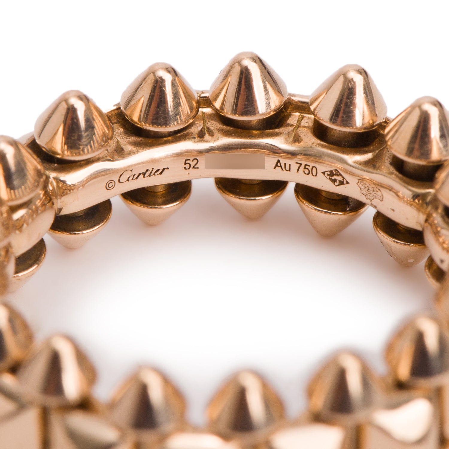 Cartier 2022 18k Rose Gold Clash De Cartier Ring, Small Model, Size 52 6 w/ Box, Receipt & Certificate