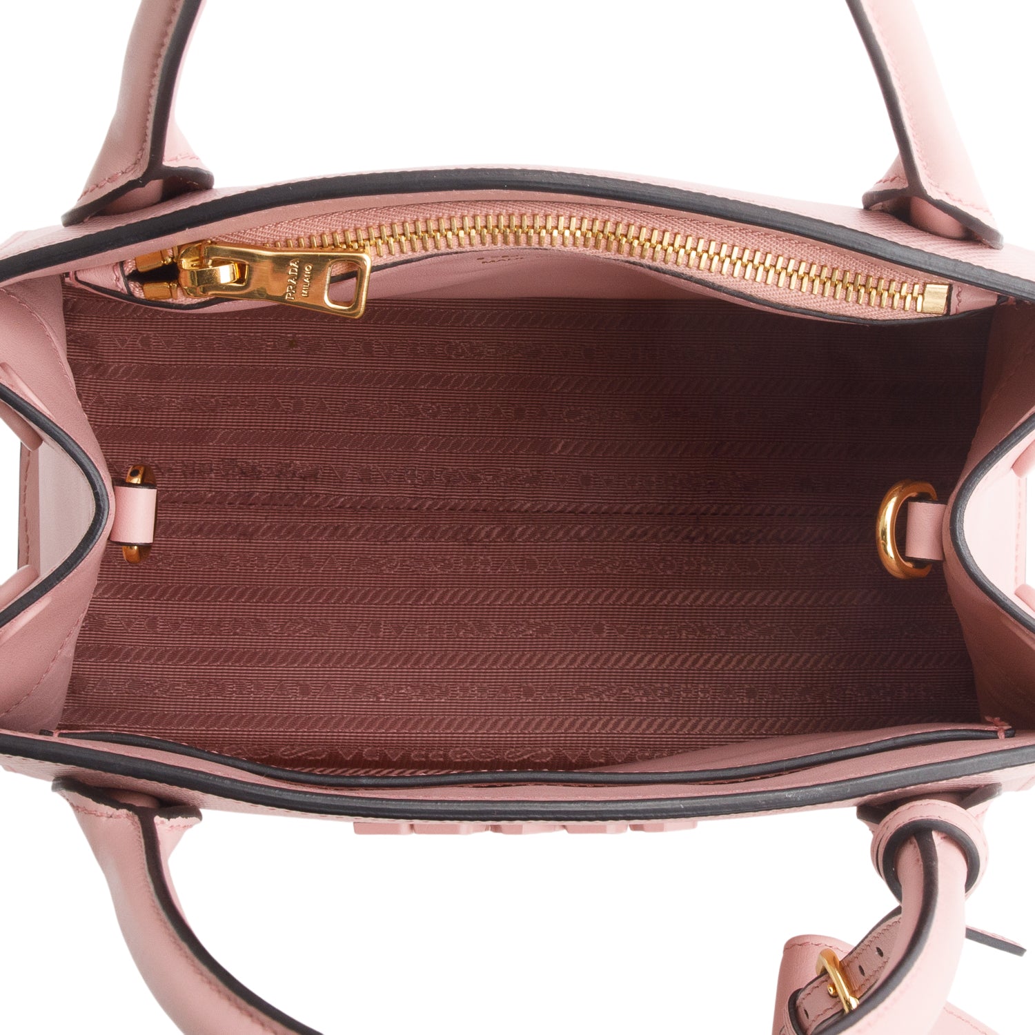 Prada Pink Saffiano Cuir Calfskin Small Monochrome Top Handle Tote w/ Authenticity Card & Strap