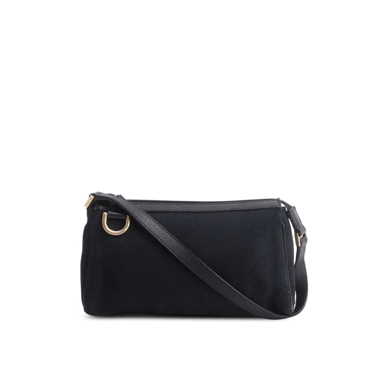 Gucci Black GG Canvas D-Ring Abbey Pochette
