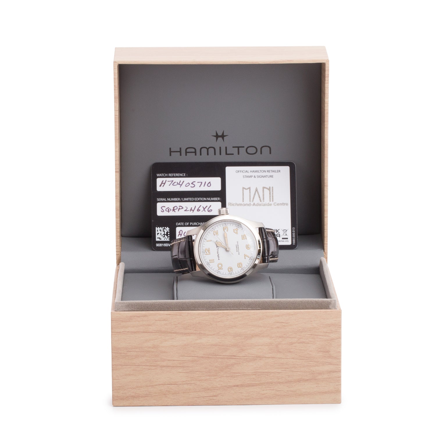 Hamilton 2025 Steel Khaki Field Murph 38 MM Automatic Watch White Dial H704050 w/ Box & Papers