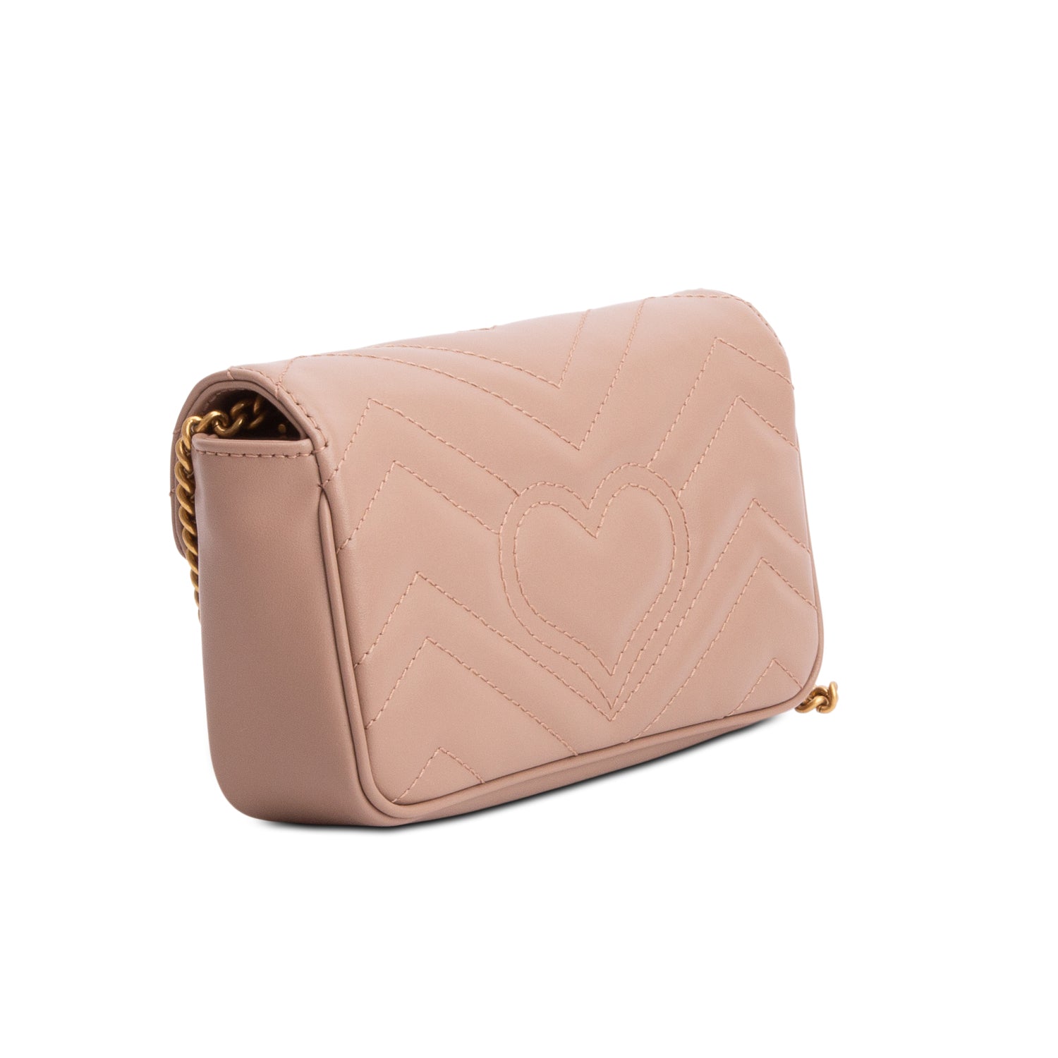 Gucci Pink GG Marmont Matelasse Leather Super Mini Bag w/ Box