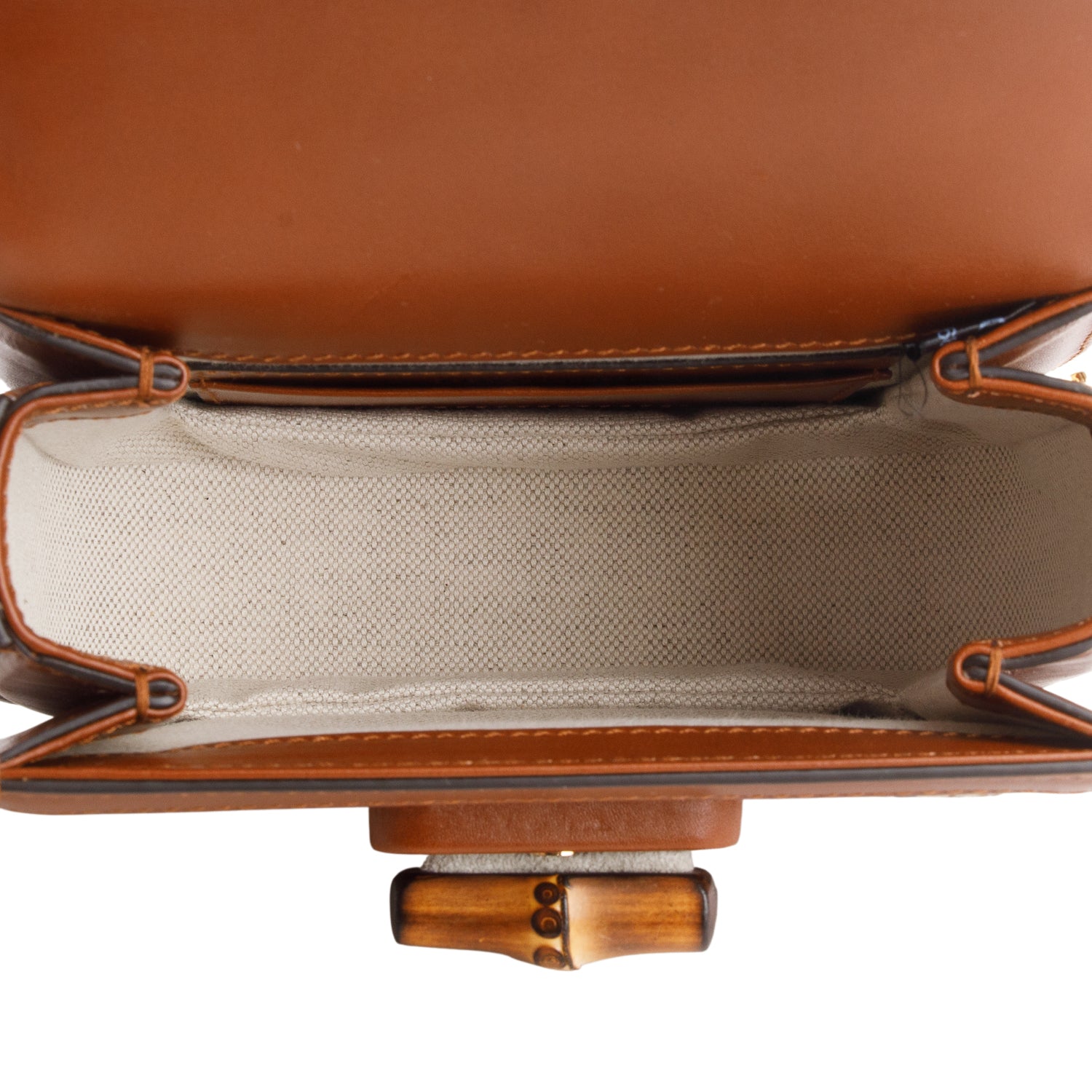 Gucci Brown New Canvas Charisma Calfskin Crystal GG Monogram Small Bamboo 1947 Top Handle Bag w/ Chain