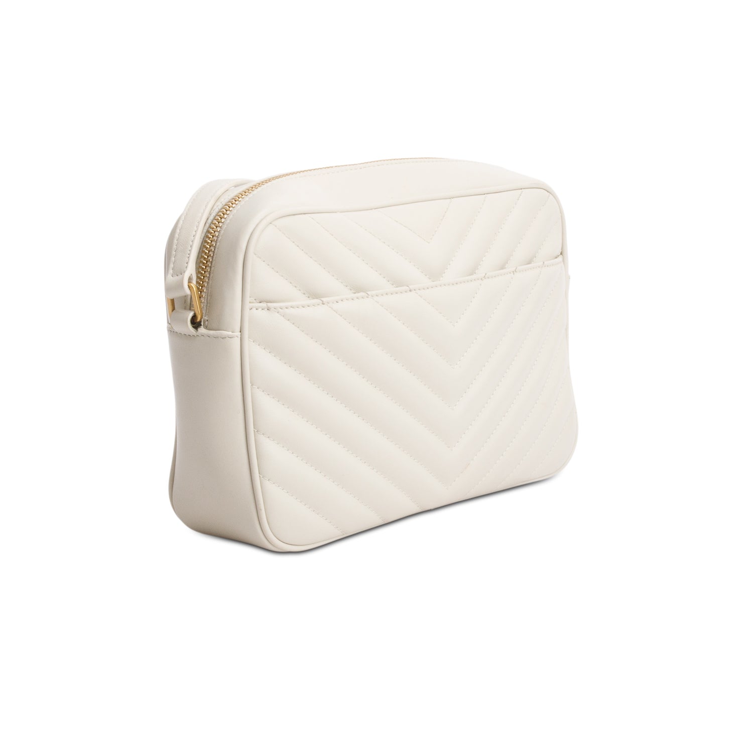 Saint Laurent 2023 Grey Calfskin Matelasse Monogram Lou Camera Bag