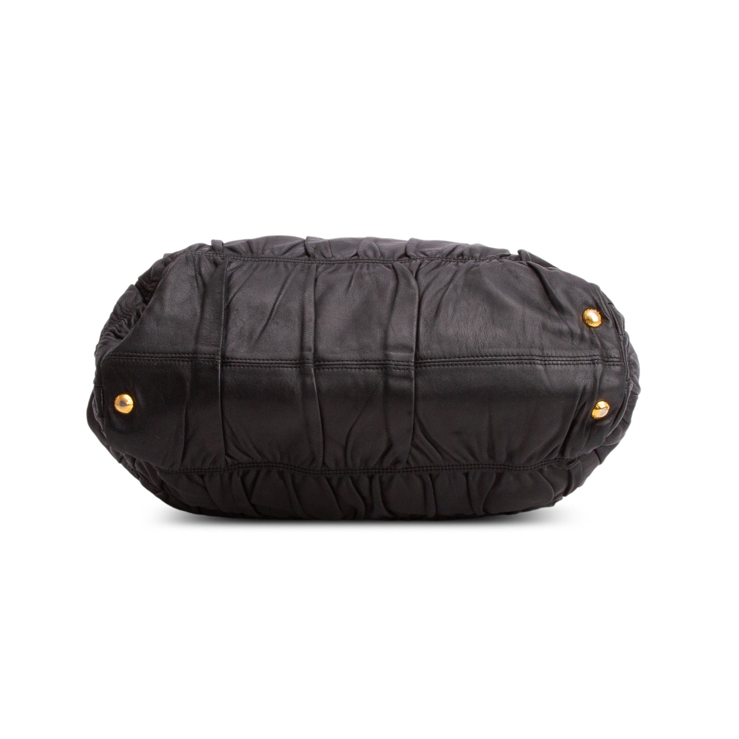 Prada Black Nappa Gaufre Dressy Frame Tote