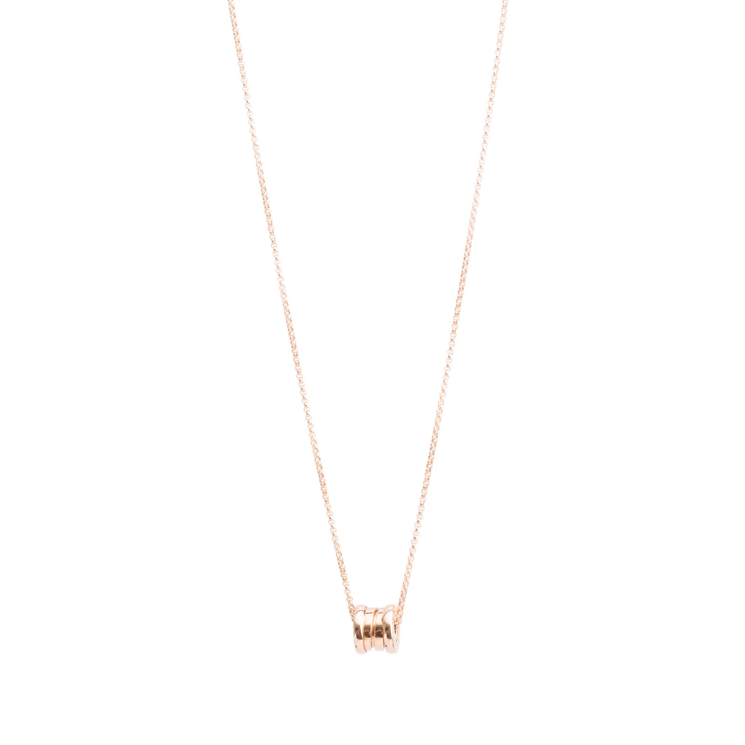BVLGARI 2025 18k Rose Gold B.Zero1 Pendant Necklace w/ Box, Receipt & Certificate