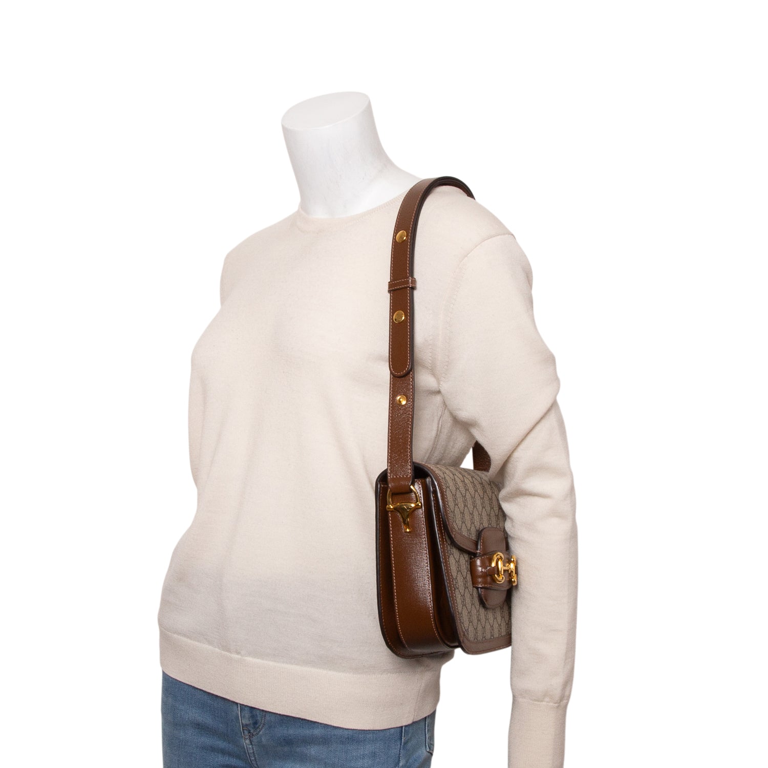 Gucci GG Supreme Monogram Duomo Lux Horsebit 1955 Medium Shoulder Bag