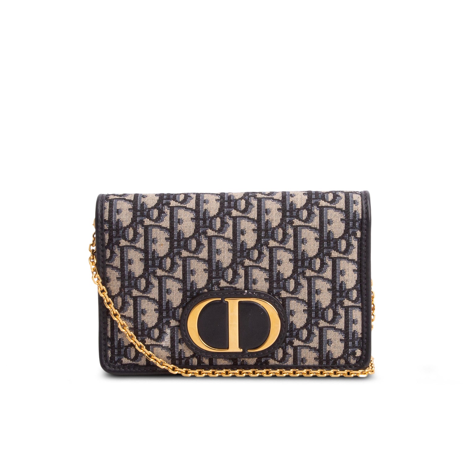 Christian Dior 2021 Blue Oblique 30 Montaigne 2-In-1 Pouch w/ Straps