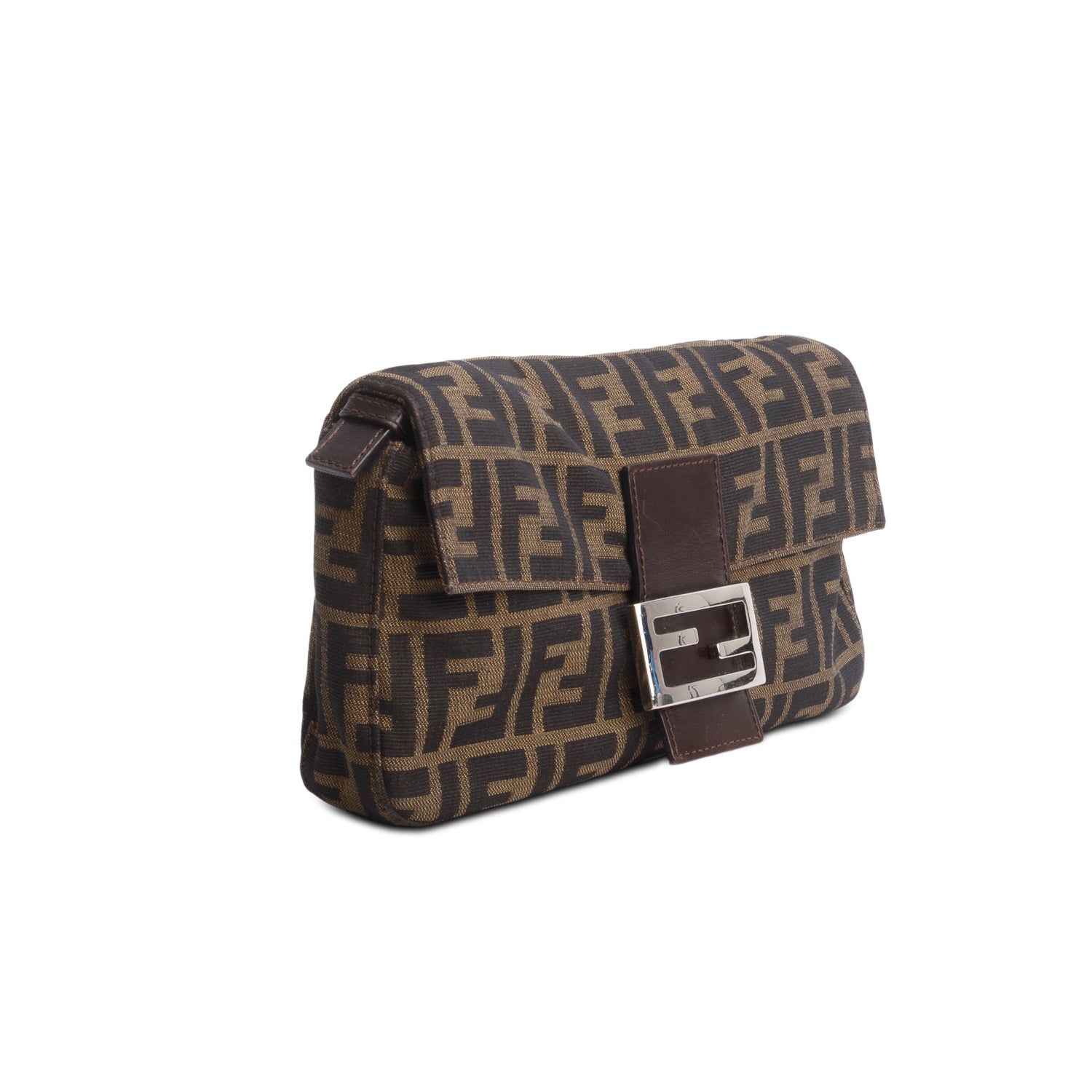 Fendi Brown FF Zucca Canvas Baguette Shoulder Bag