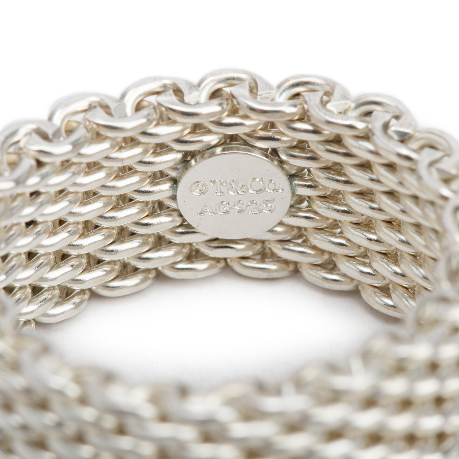 Tiffany & Co. Sterling Silver Somerset Mesh Ring, Size 7