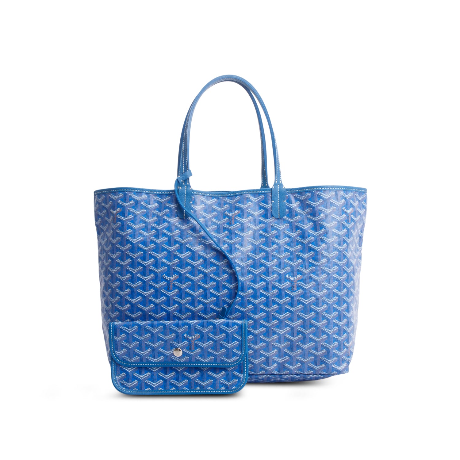 Goyard 2024 Blue Goyardine Saint Louis PM w/ Pouch