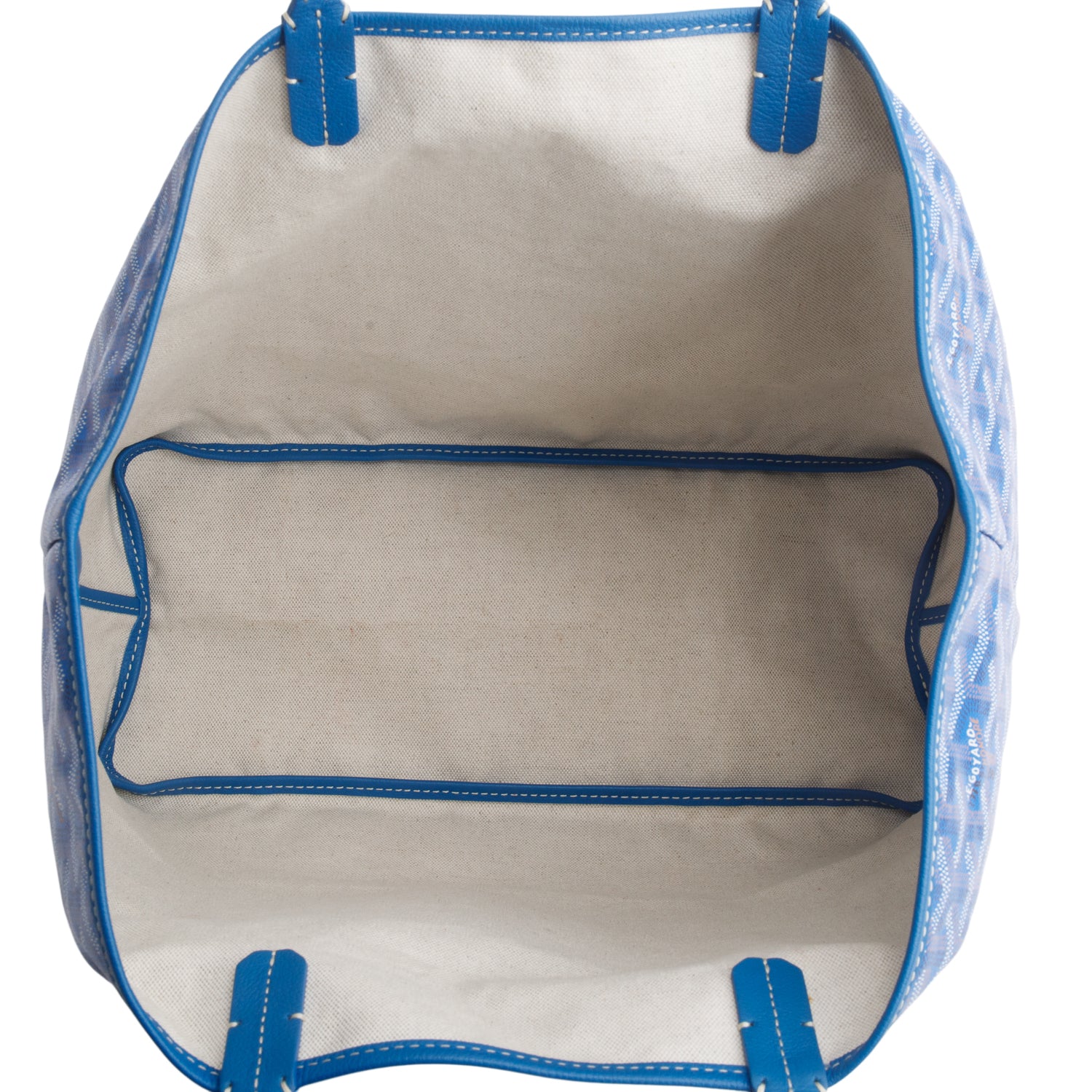 Goyard 2024 Blue Goyardine Saint Louis PM w/ Pouch