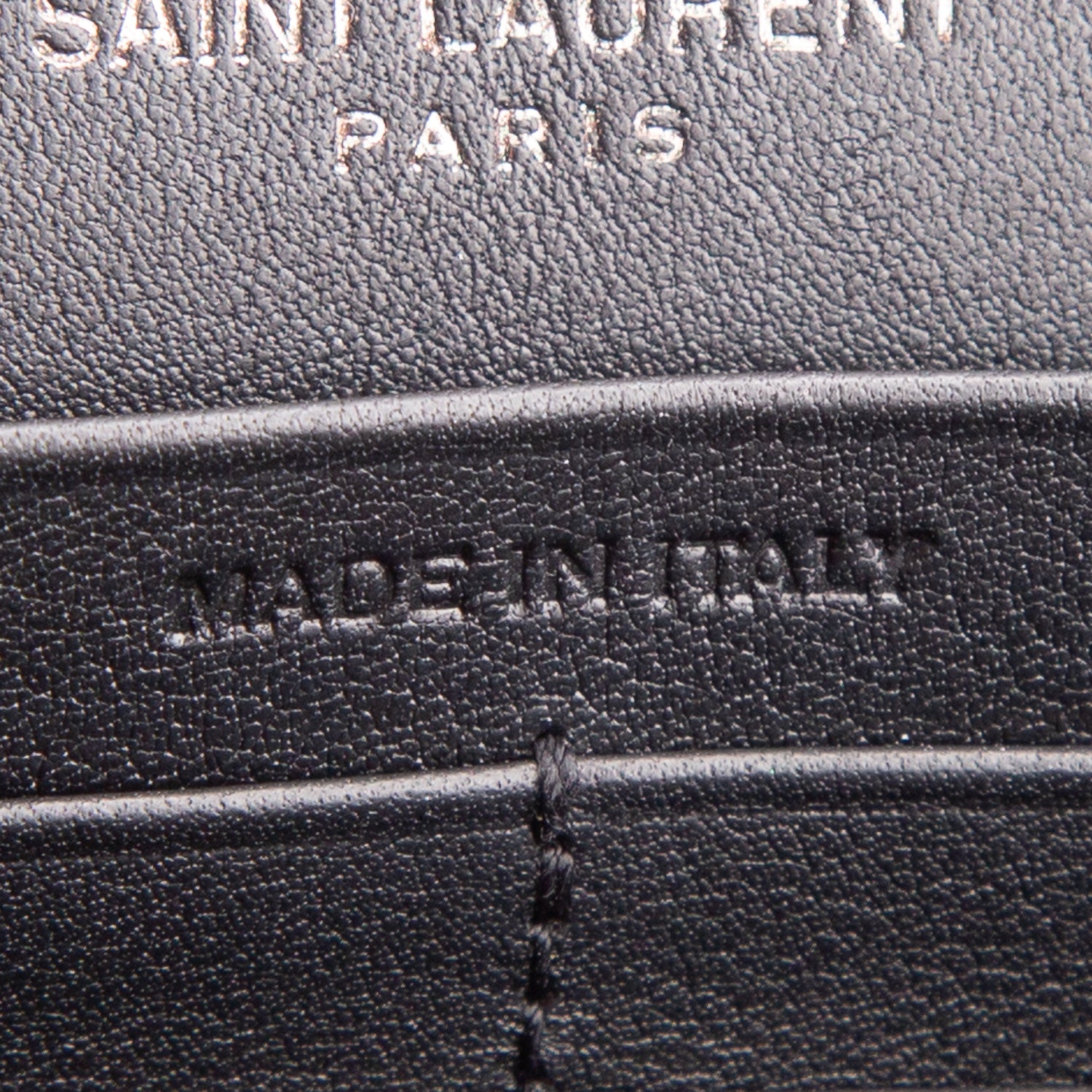 Saint Laurent 2020 Black Patent Leather Cassandre Envelope Chain Wallet w/ Box