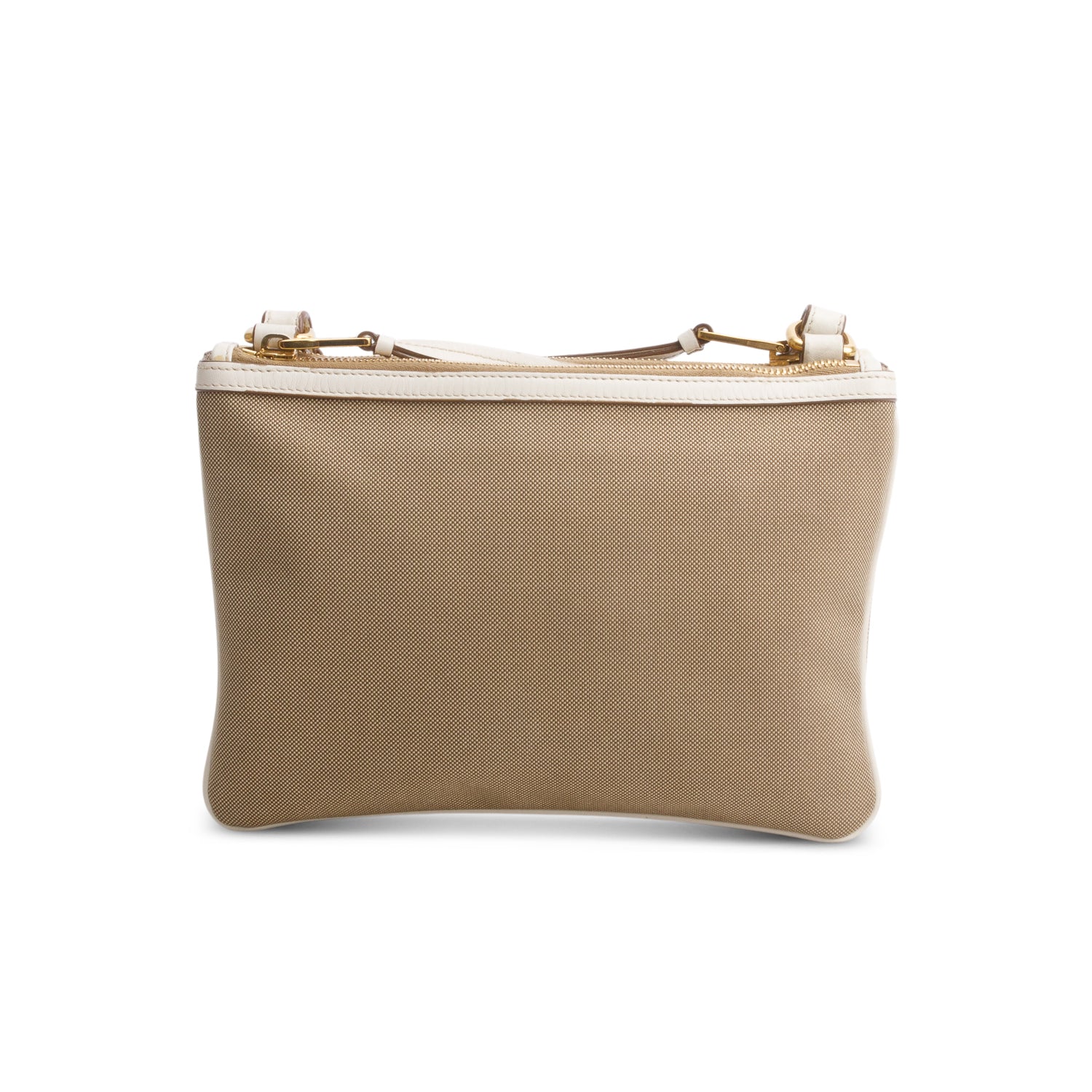 Prada Beige Jacquard Logo Flat Crossbody Bag