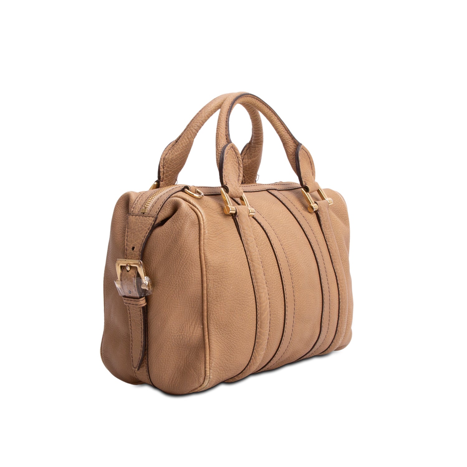 Burberry Brown Calfskin Nevinson Bowling Bag w/ Strap