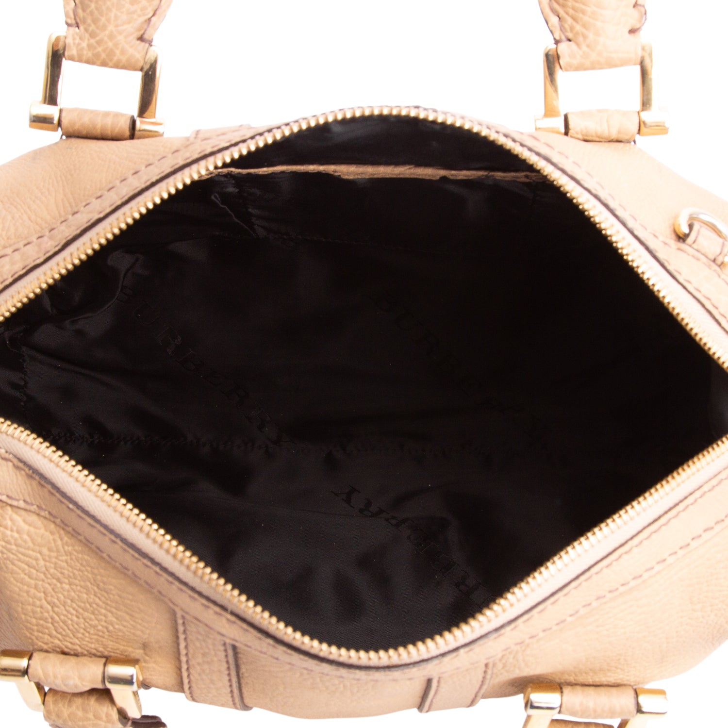 Burberry Brown Calfskin Nevinson Bowling Bag w/ Strap