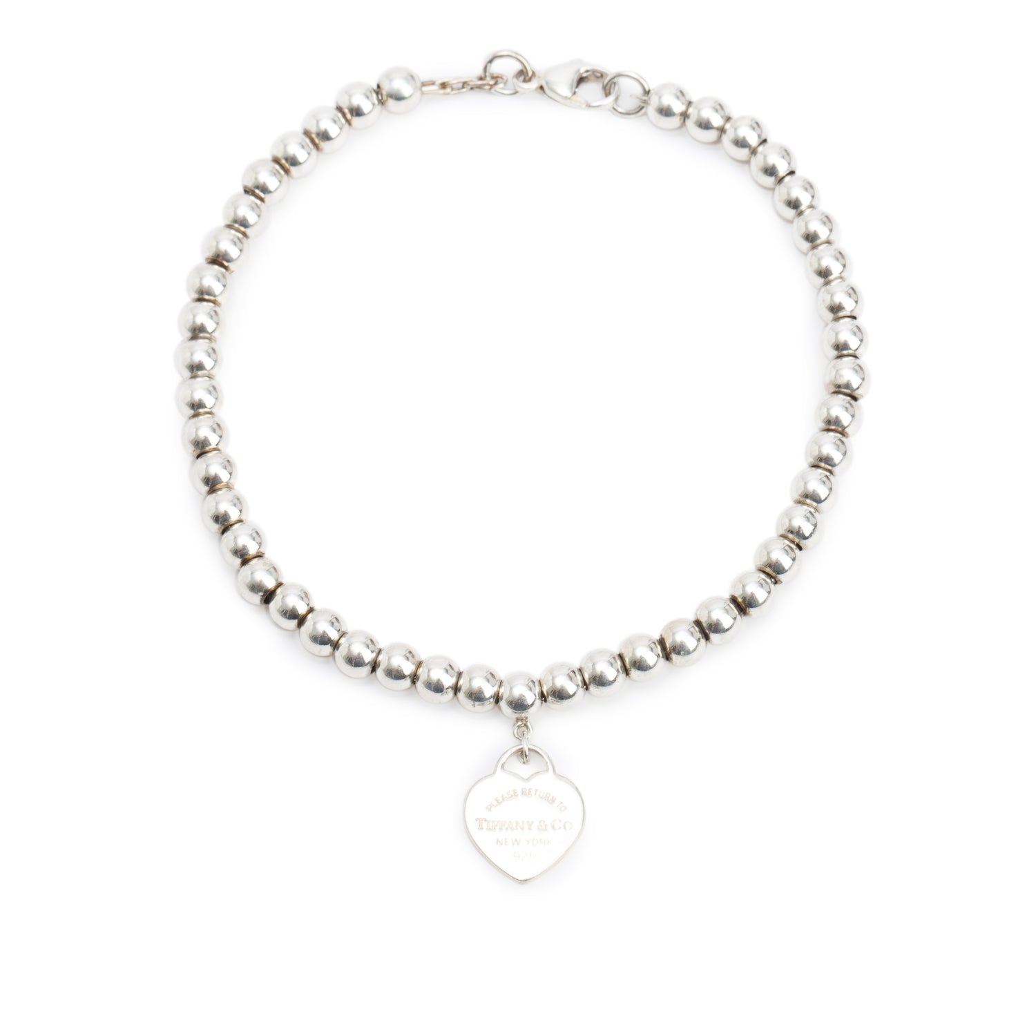 Tiffany & Co. Return to Tiffany Mini Heart Tag 4 MM Bead Bracelet