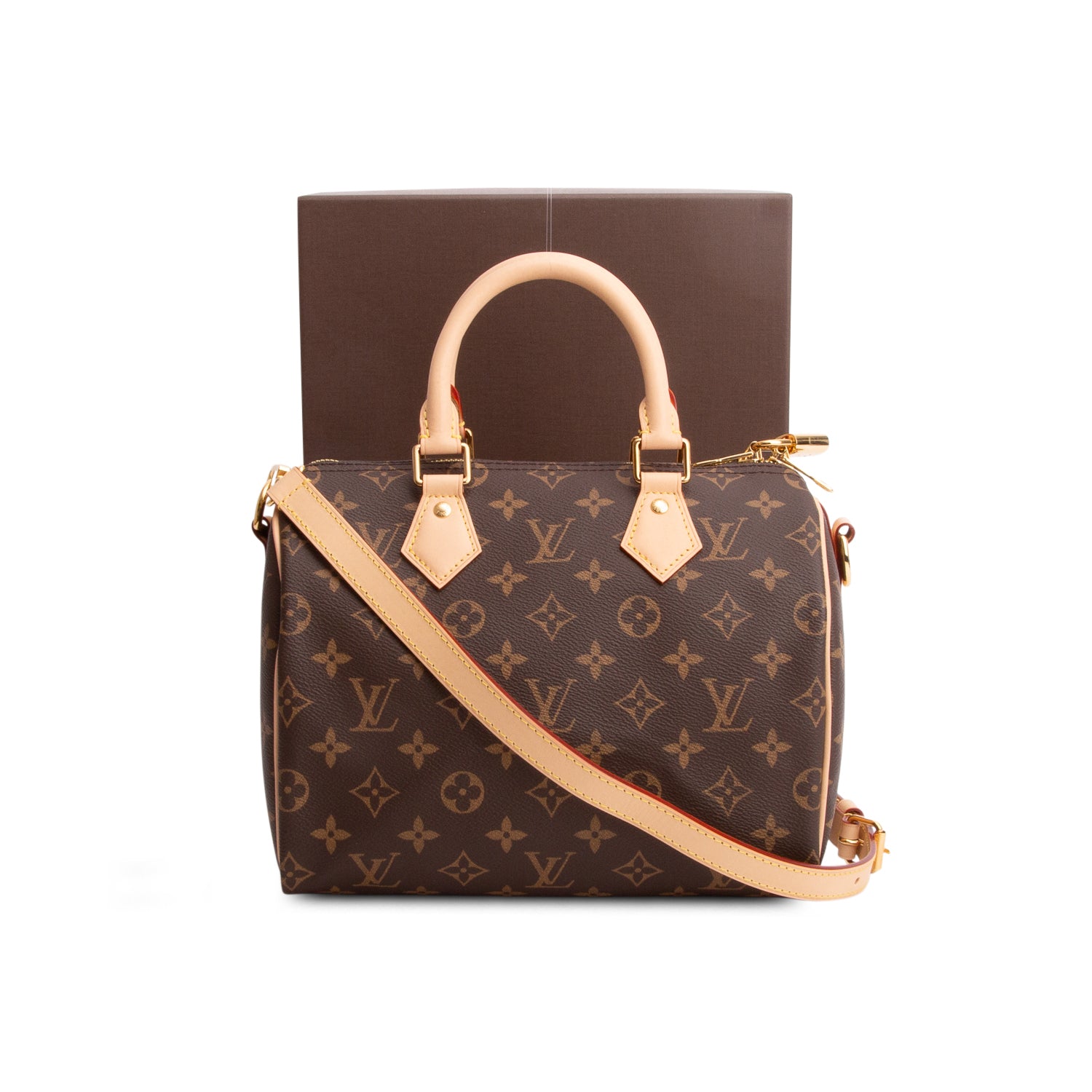 Louis Vuitton Monogram Speedy Bandouliere 25 w/ Strap & Box