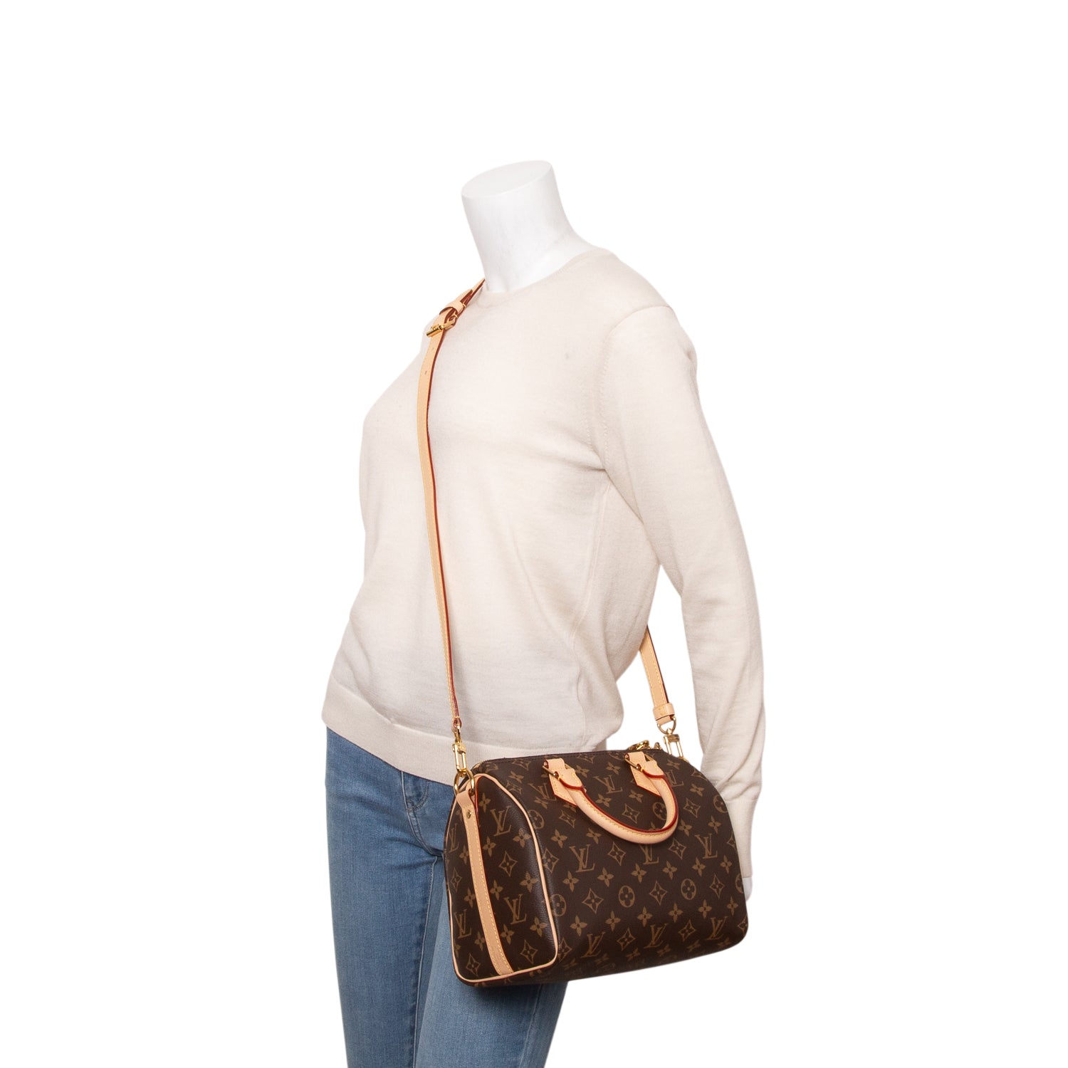 Louis Vuitton Monogram Speedy Bandouliere 25 w/ Strap & Box