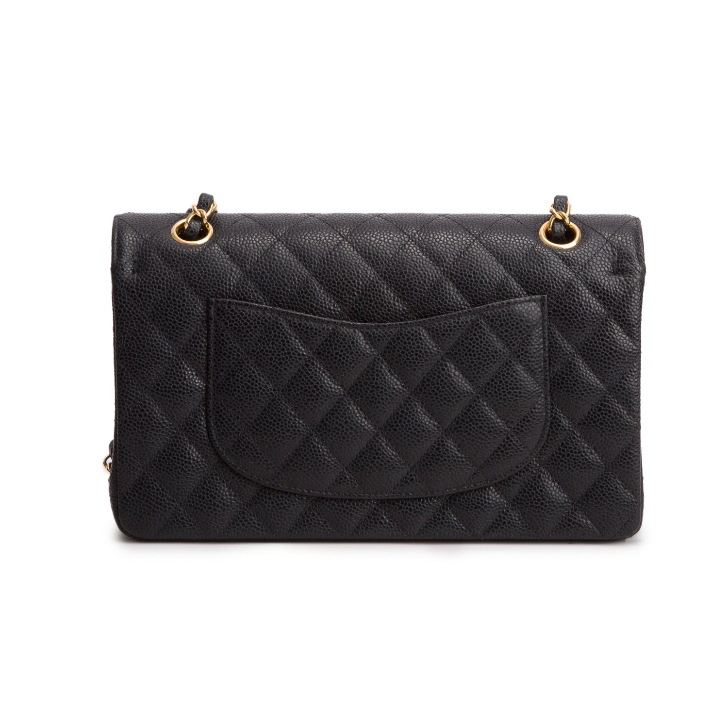 Chanel Black Caviar Leather Classic Medium Double Flap Bag w/ Box