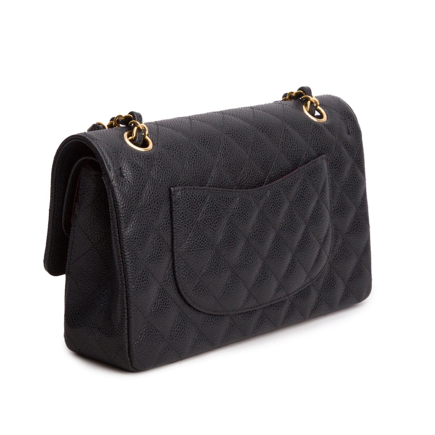 Chanel Black Caviar Leather Classic Medium Double Flap Bag w/ Box